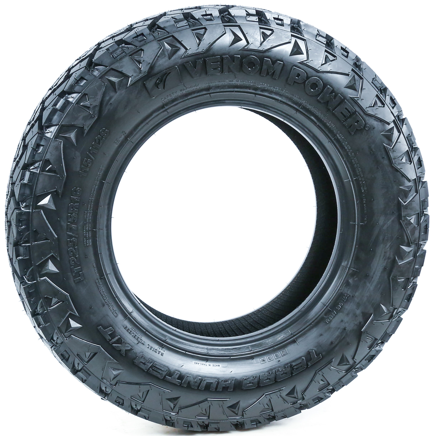 4 Venom Power Terra Hunter X/T Tires – LT225/75R16 Load E 10 Ply – All Terrain, 50k Mile Warranty