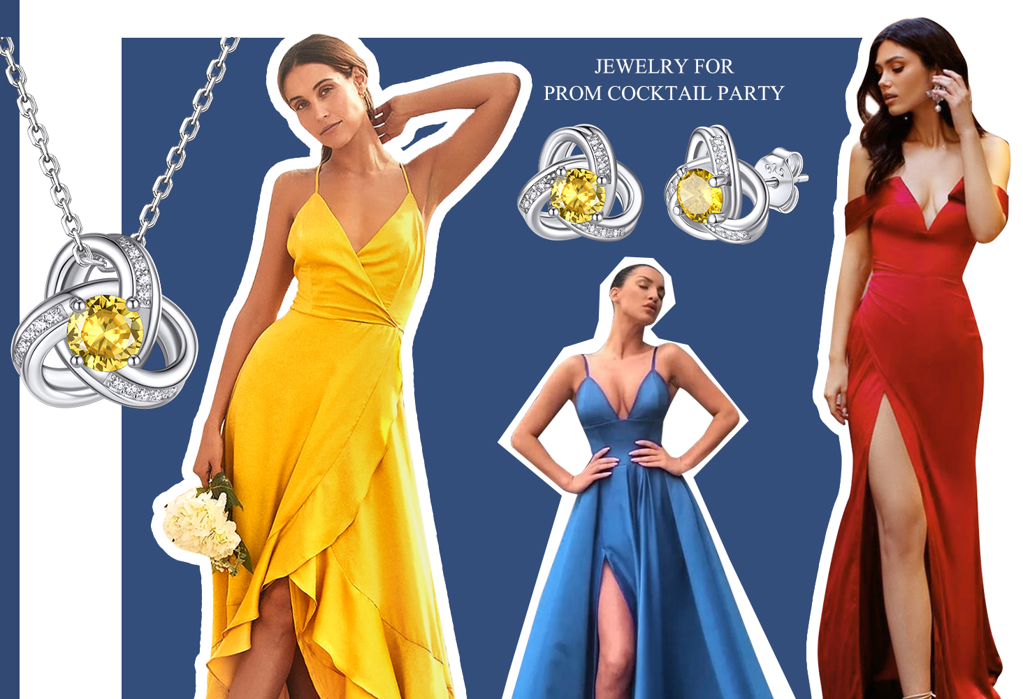 thumbnail video image 2 of Bestyle April Birthstone Stud Earrings for Women Sterling Silver Love Infinity Knot Celtic Earrings Everyday Jewelry for Sensitive Ears, 2 of 9