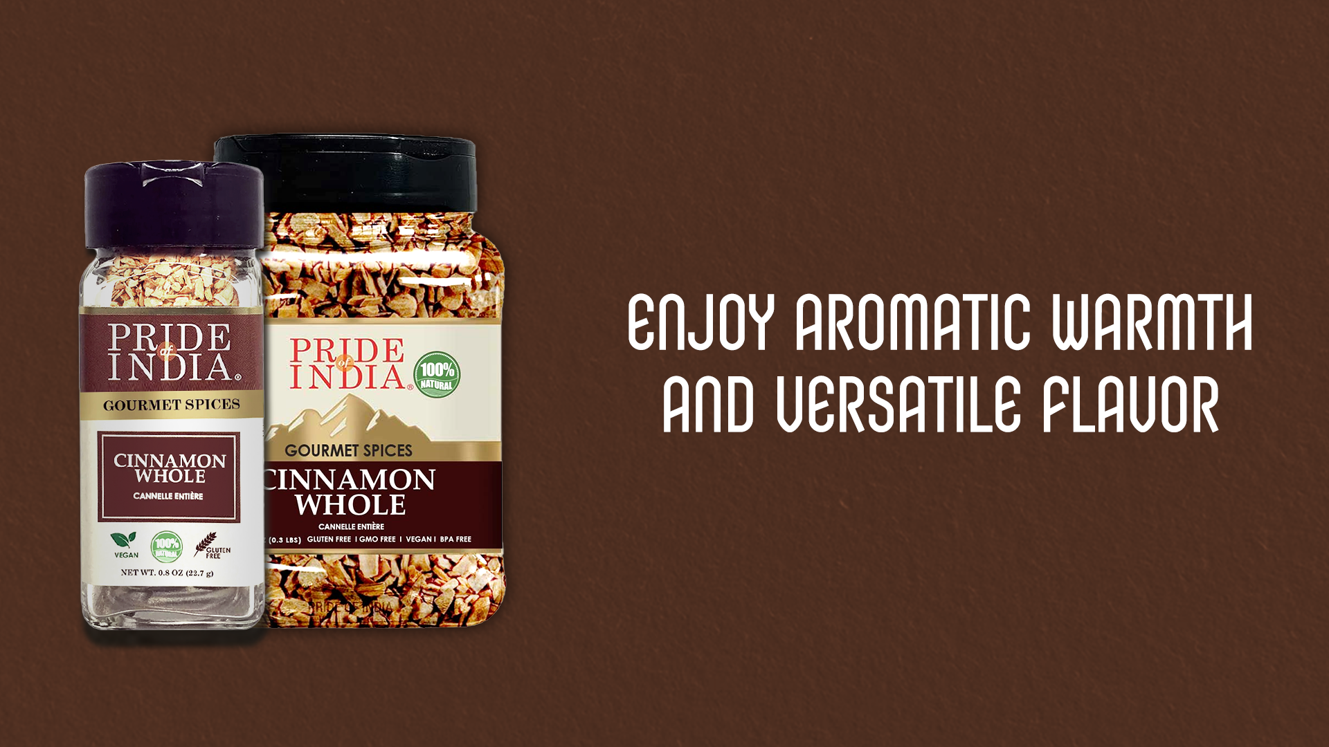 thumbnail video image 2 of Pride of India – Cinnamon Bark Whole – Freshly Sourced from India – Gourmet Whole Spice – Strong Aroma – Perfect for Cooking & Baking – Easy to Store – 6 oz. Medium Dual Sifter Bottle, 2 of 3