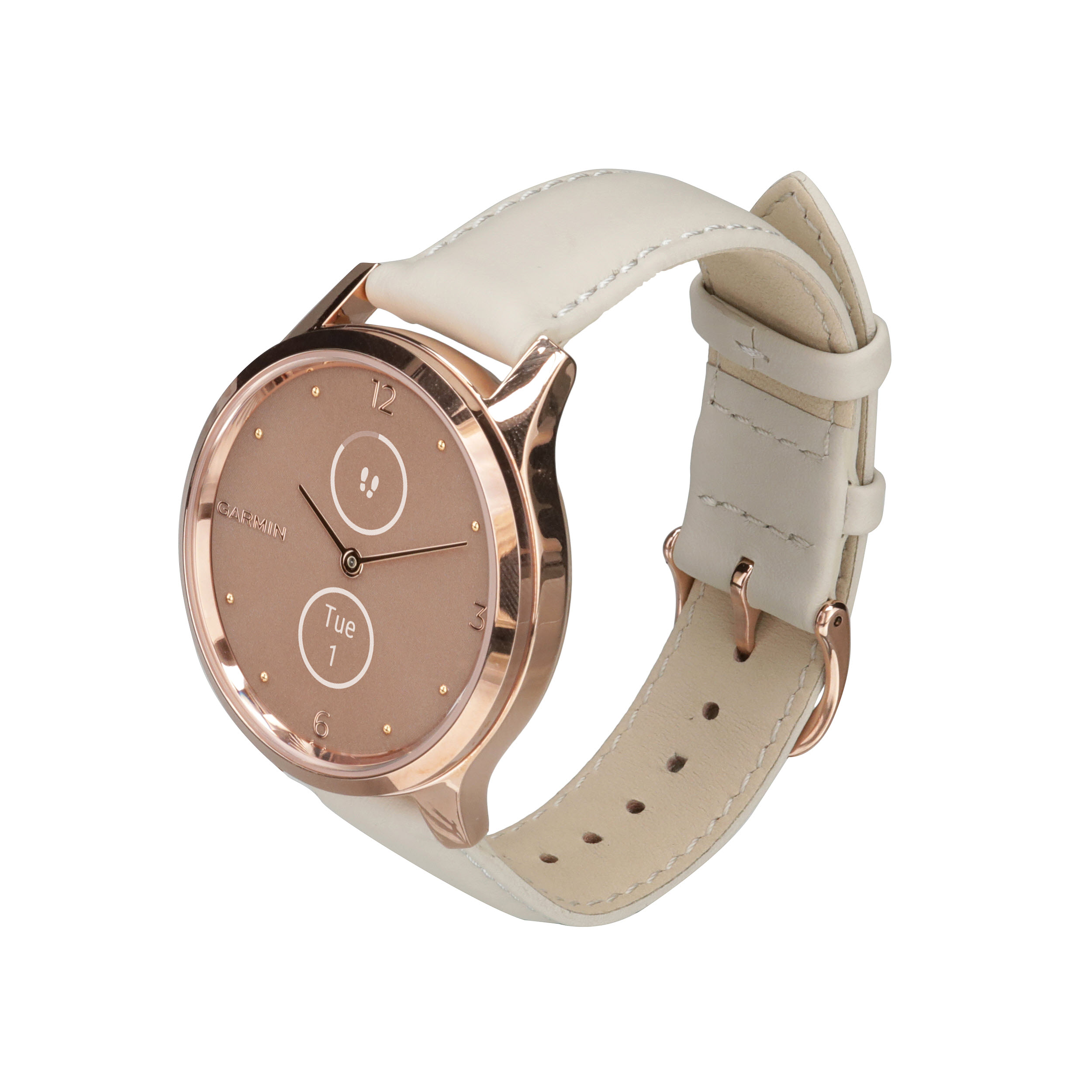 Garmin Vivomove Luxe Milanese and 18K Rose Gold Hybrid Smart Watch  010-02241-04 