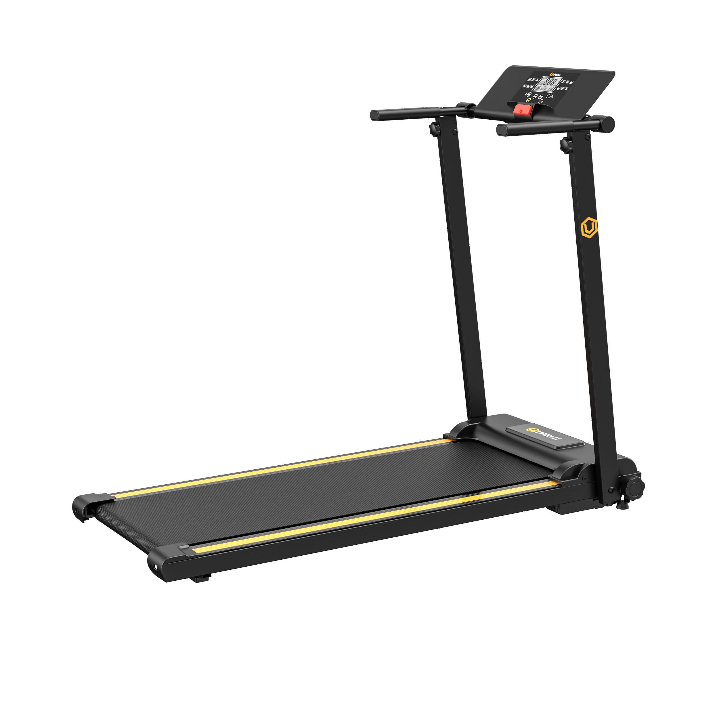 UREVO Folding Treadmill, 2.25HP Treadmills for Home with 12 HIIT Modes,  Compact Mini Treadmill for Home Office, Space Saving Small Treadmill with