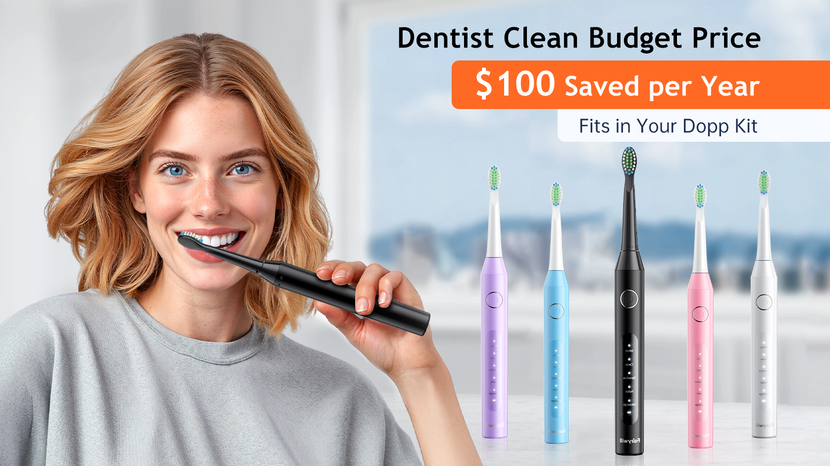 thumbnail video image 2 of Fairywill D7s Pro Sonic Electric Toothbrush for Adults and Kids, Rechargeable Kit with 8 Dupont Brush Heads & Travel Case, 47000 VPM, 5 Modes, Fast Charge, 60-Day Battery, IPX7 Waterproof, Purple, 2 of 10