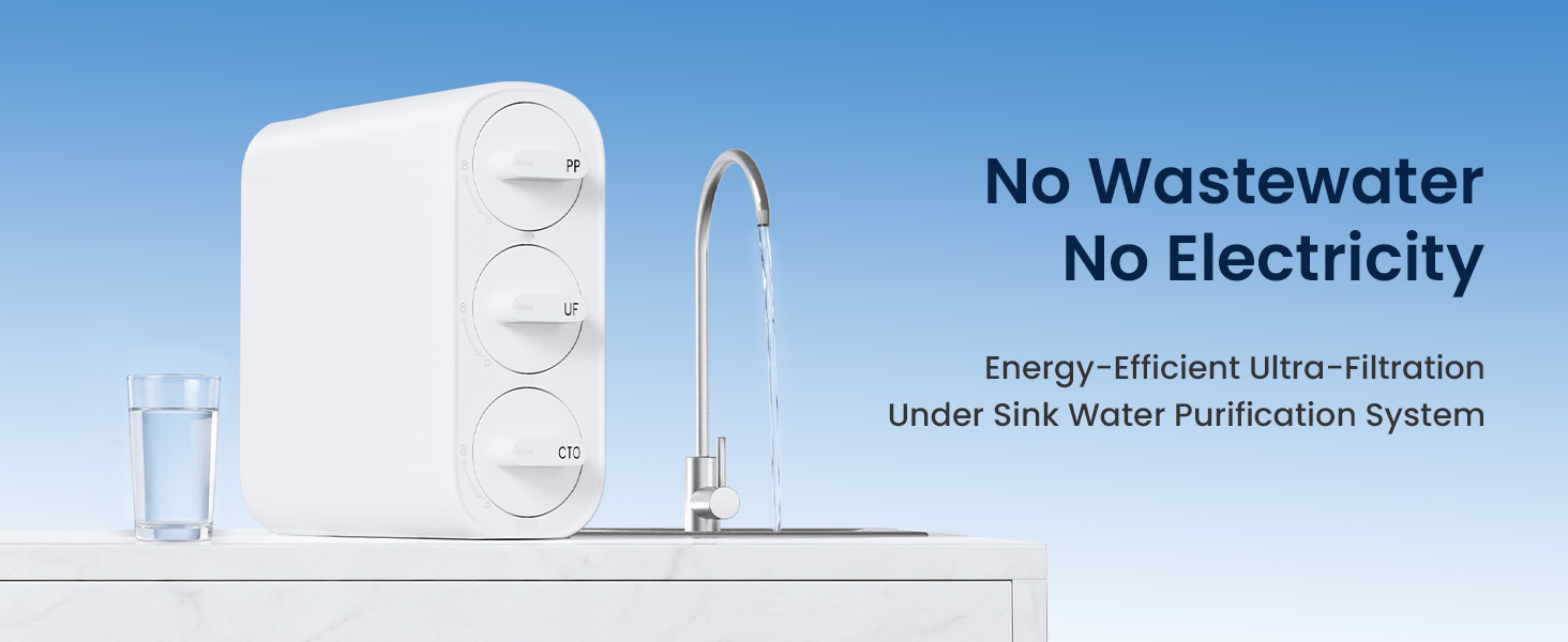 thumbnail video image 2 of GLACIER FRESH GFU06 0.01μm Ultra Filtration Under Sink Water Filter System, Tankless Ultra, Compact Design, with Faucet, No Electricity & Waste Water, No TDS Reduction, 2 of 10