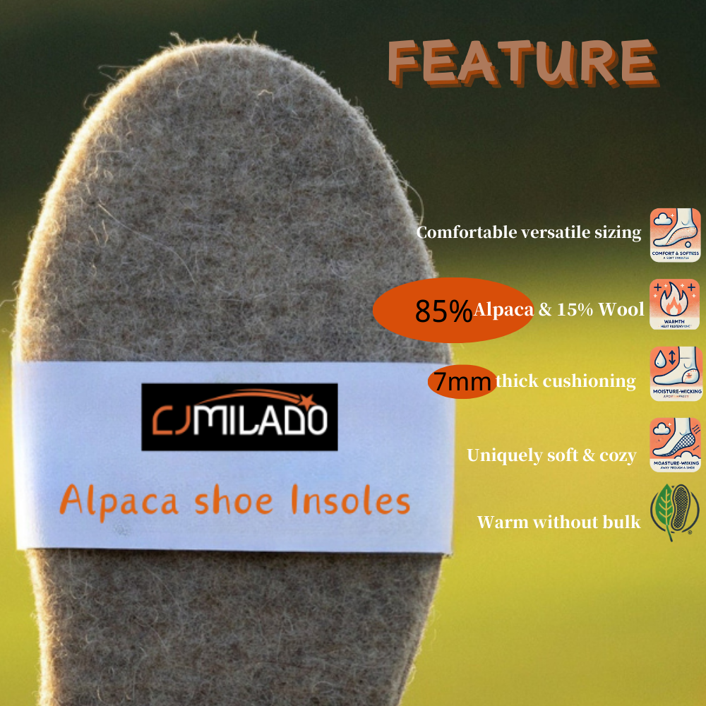 thumbnail video image 2 of Alpaca Wool Warm Shoe Insert - Wool Shoe Insoles for Boot Soft Winter Warm Shoe Replacement Men 14, 2 of 8