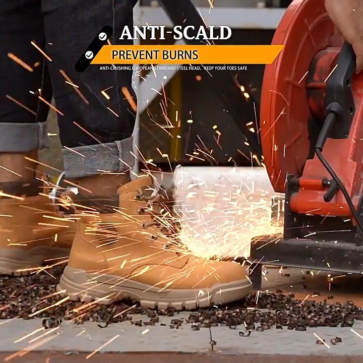 thumbnail video image 2 of SKIUHS Men's 6" Oil/Slip Resistant Dual-Density Comfortable EH Construction Industrial Ankle Safety Men Insulated Waterproof Work Boots, 2 of 9