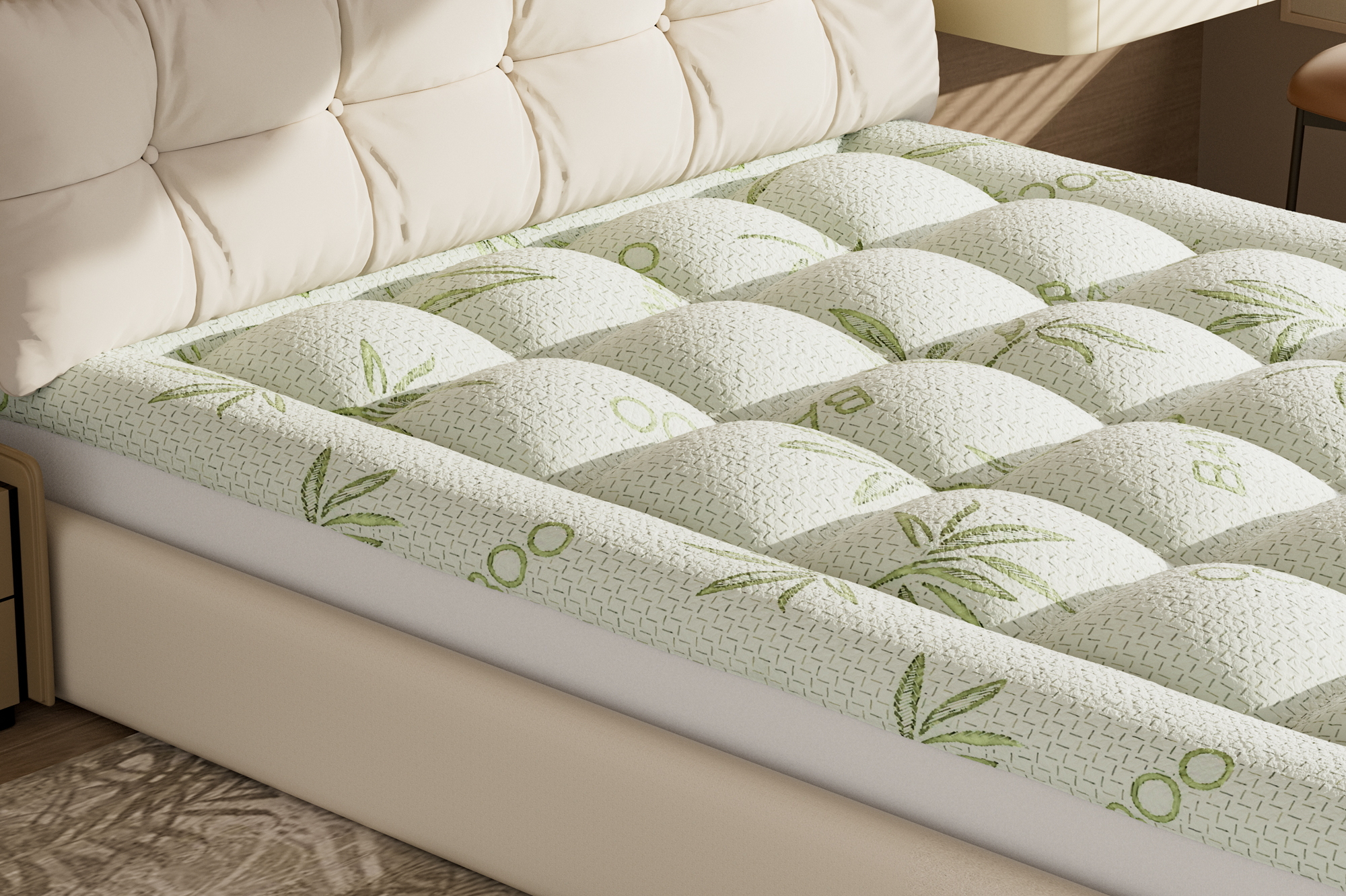 thumbnail video image 2 of Hawsaiy King Mattress Topper Extra Thick King Mattress Protector Pillow Top with 8-21" Deep Pocket, Waterproof Mattress Pad Fitted, Soft King Waterproof Mattress Cover, 2 of 12