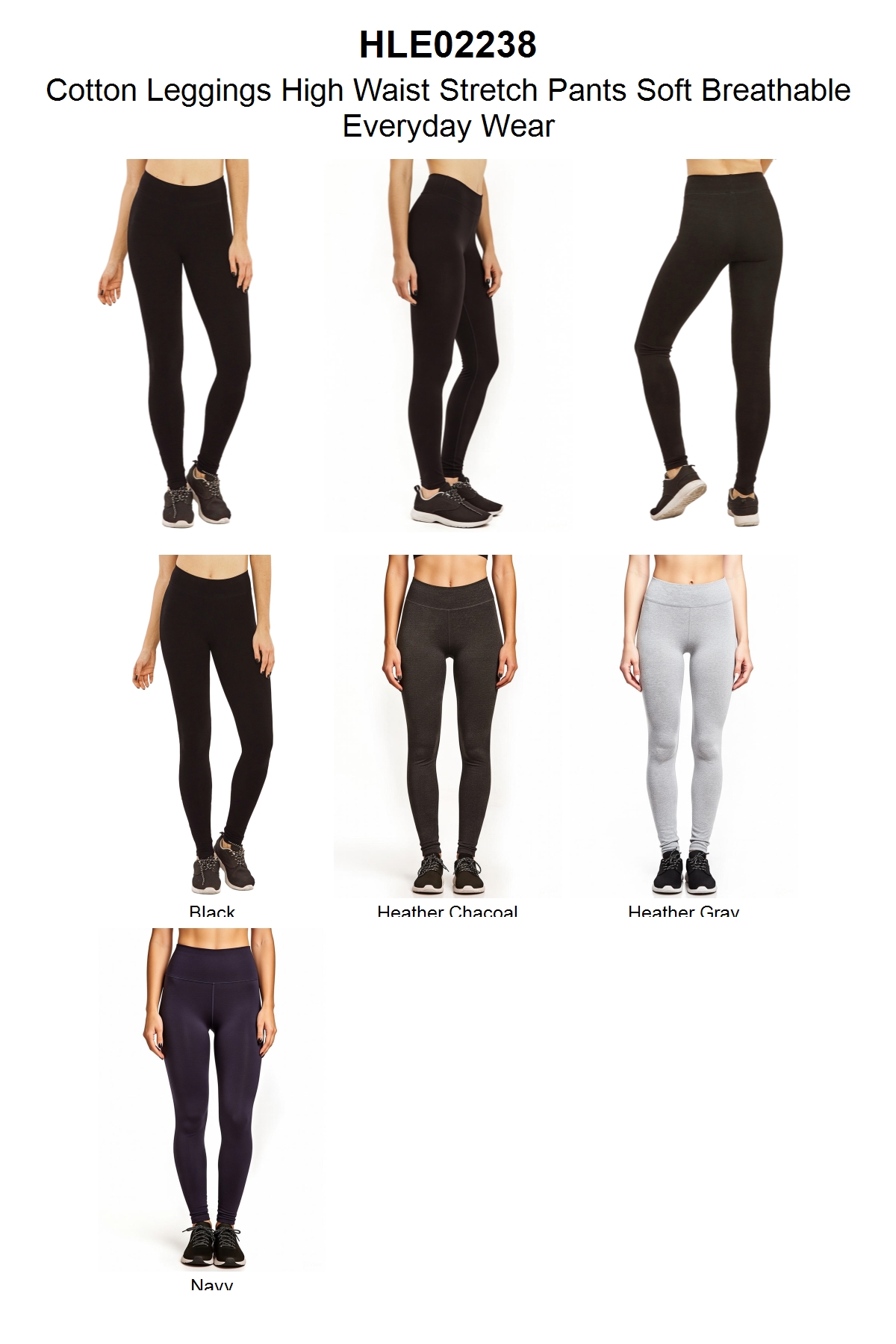 thumbnail video image 2 of Women's Cotton Leggings High Waist Stretch Pants Soft Breathable Everyday Wear, 2 of 5