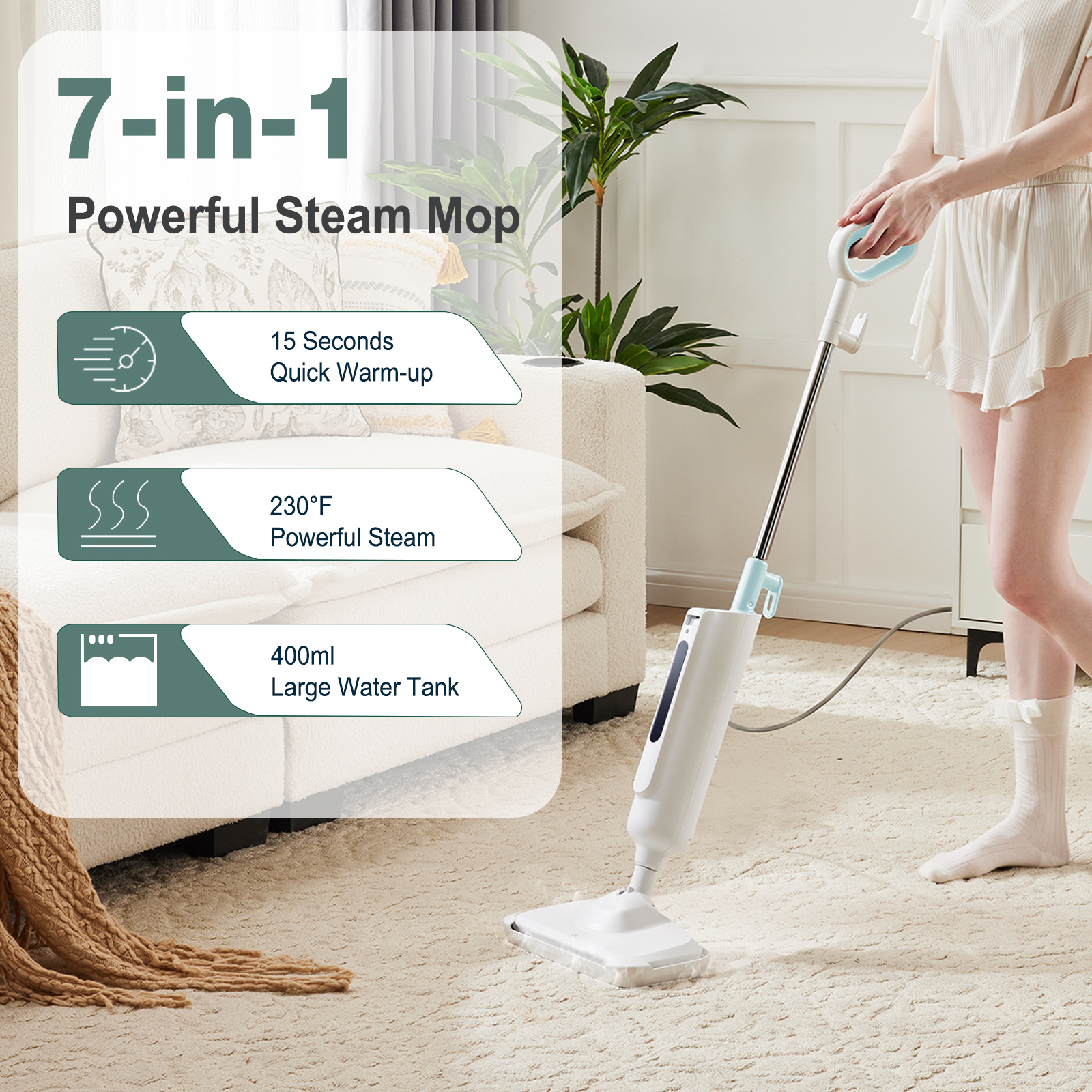thumbnail video image 2 of CONCETTA Cordless Steam Mop, 2 of 8