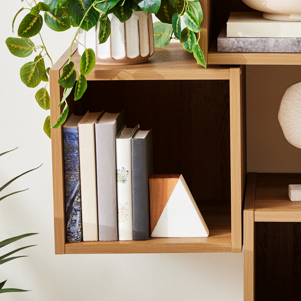 thumbnail video image 2 of Better Homes & Gardens Wall Mounted Cube Shelves, Set of 4, Light Honey Finish, 2 of 9