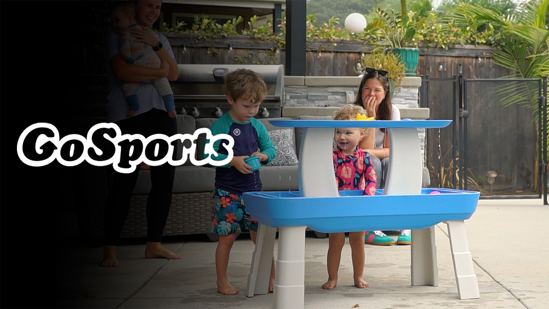 thumbnail video image 2 of GoSports Water Table with Pump for Toddlers Ages 1.5 - 4 Years - Outdoor Water Play Table for Kids with Integrated Circulating Water Pump, 2 of 6
