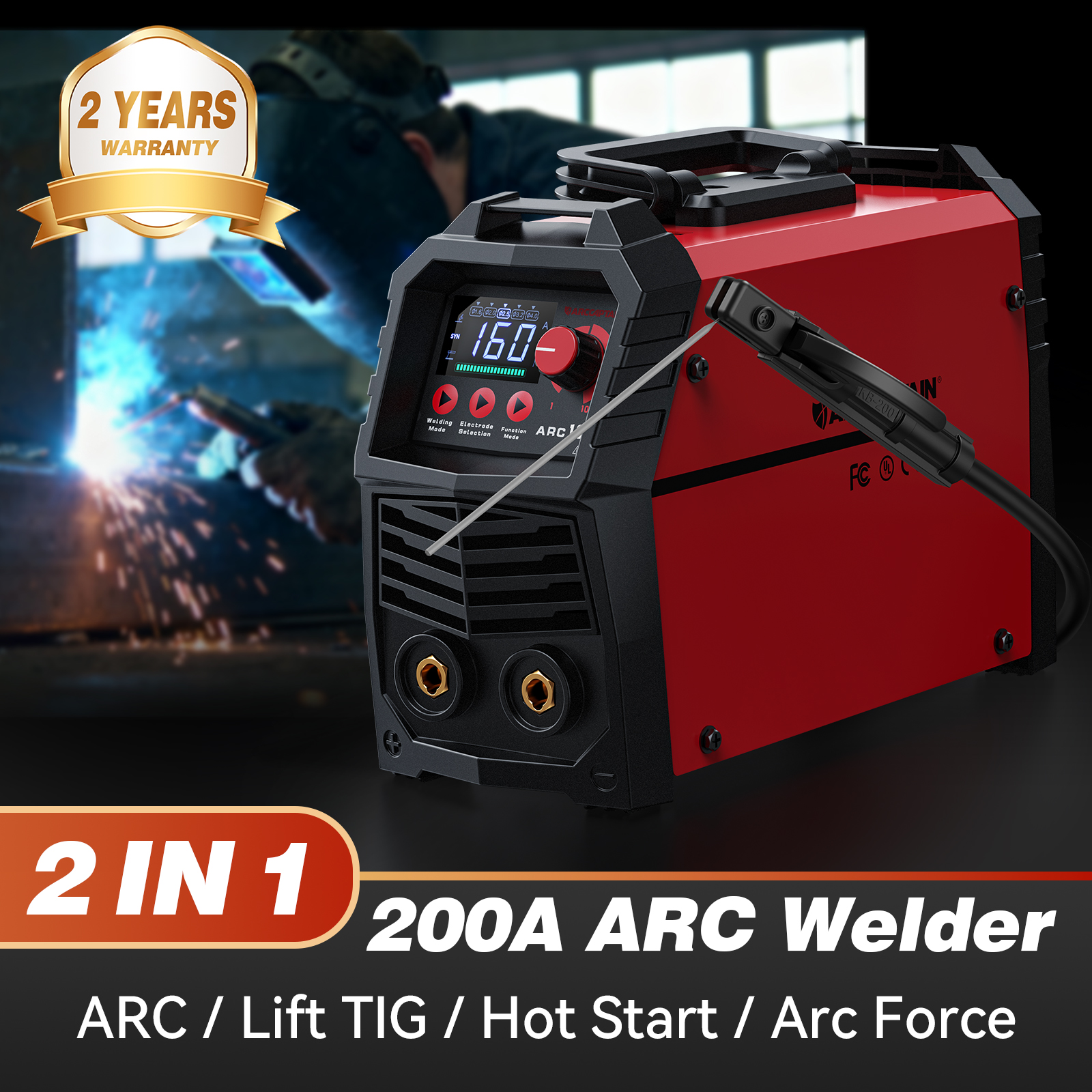 thumbnail video image 2 of ARCCAPTAIN Stick Welder 160A, Smart Digital ARC Welder Machine 110V/220V with Hot Start, Arc-Force, Anti-Stick, Easy to Use for Beginner Home Repair, 2 of 11