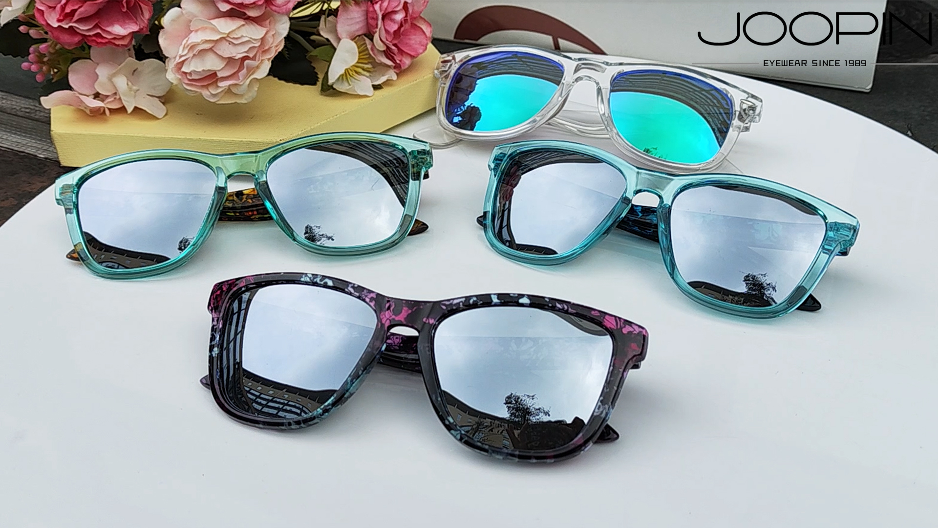 thumbnail video image 2 of Joopin Sunglasses for Women Men, Polarized Womens Classic Retro Trendy Square Mirrored Sun glasses UV400 Protection, 2 of 8