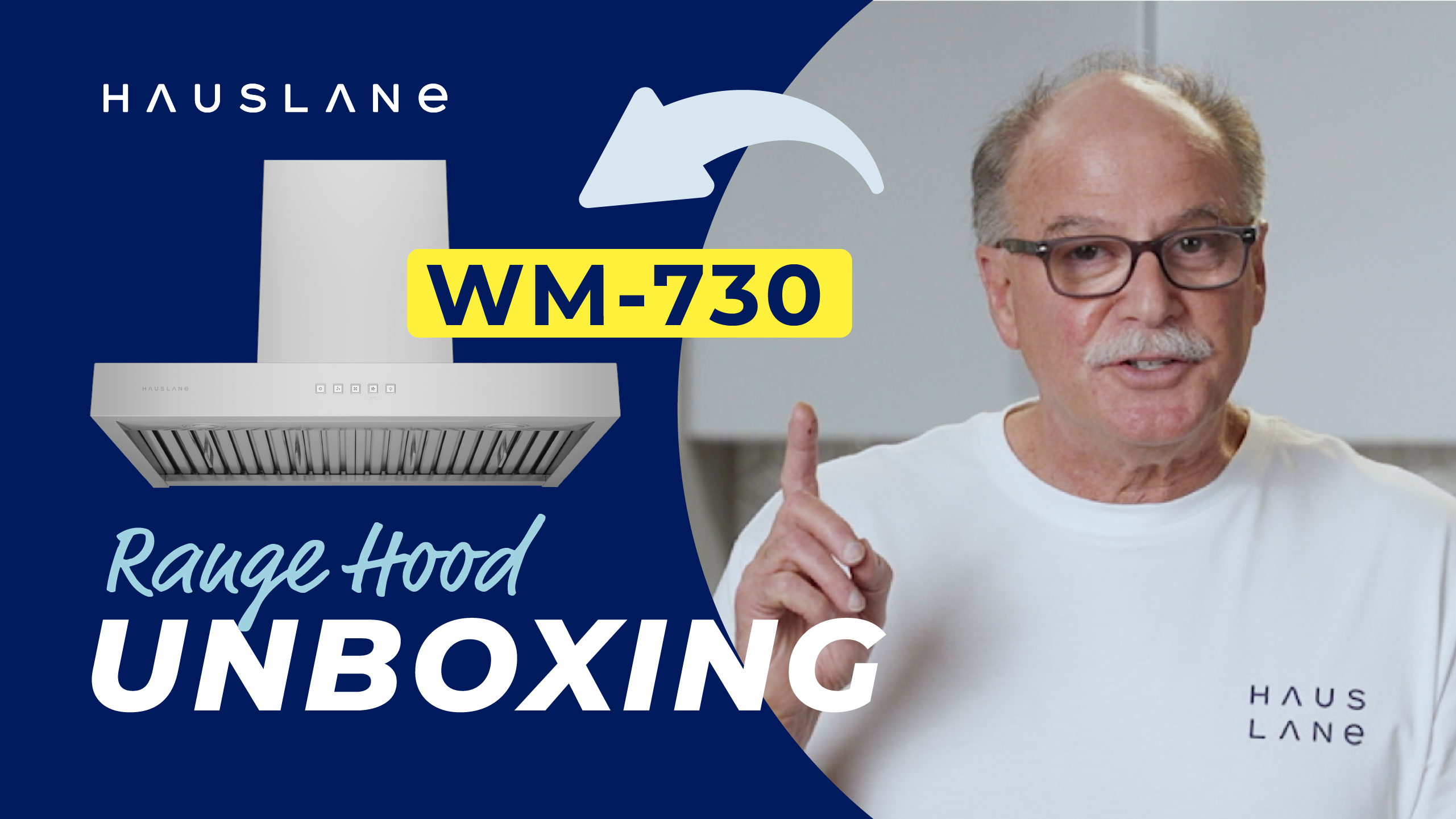 thumbnail video image 2 of Hauslane | Contemporary 30” WM-730 Wall Mount Range Hood | Low Noise Performance | Contemporary Design, Turbo Model, Full-Size Handles, Professional-Grade Baffle Filters, LED Lamps, Stainless Steel, 2 of 14