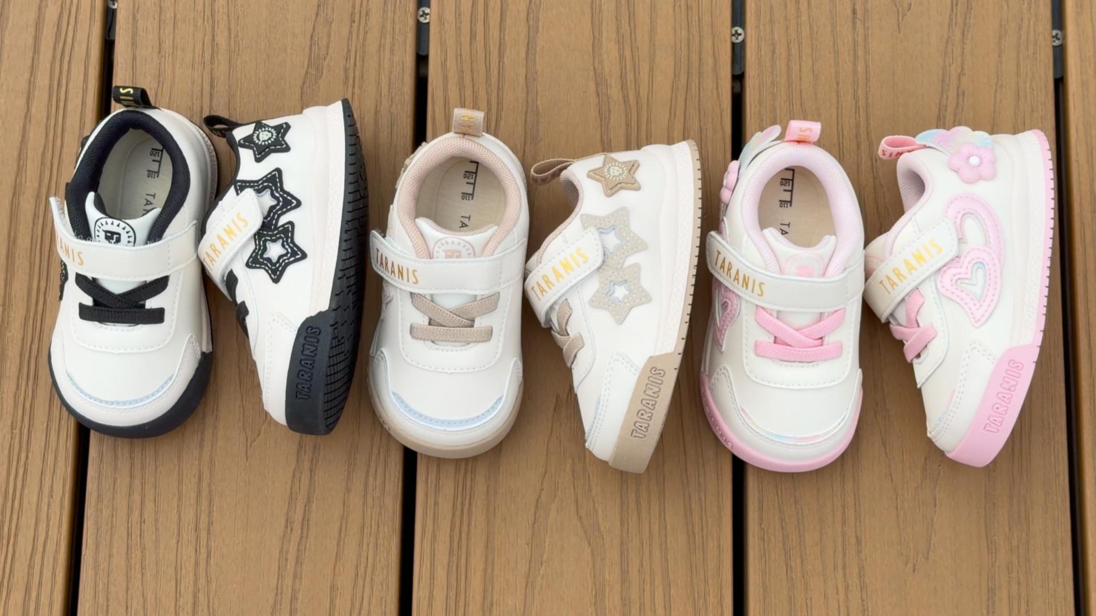 thumbnail video image 2 of TARANIS Toddler Sneakers for Girls and Boys, Easy Clean Upper, Closed Toe Walking Shoes, 2 of 9