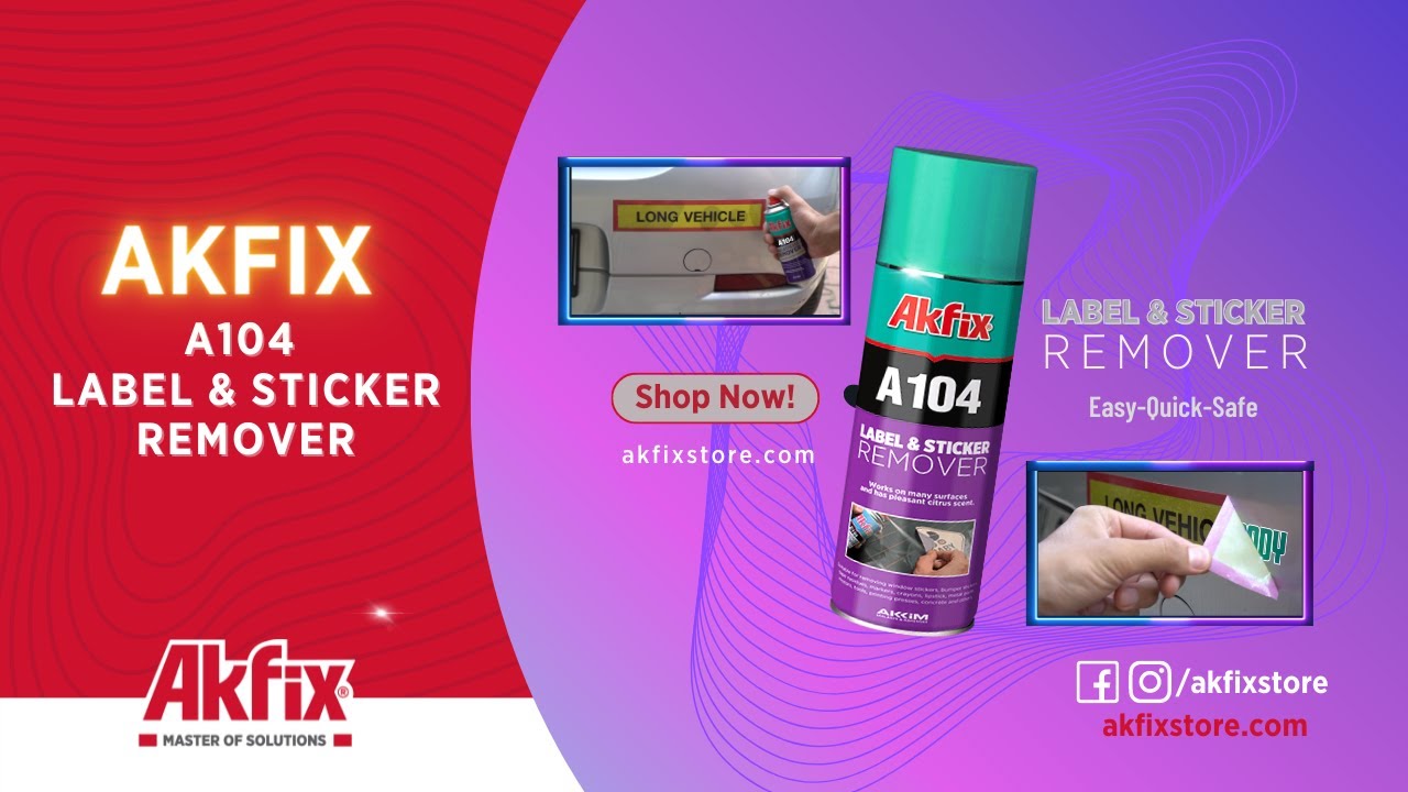 thumbnail video image 2 of Akfix A104 Adhesive Remover Spray for Labels and Stickers, 6.7 oz - 6 Pack, 2 of 7