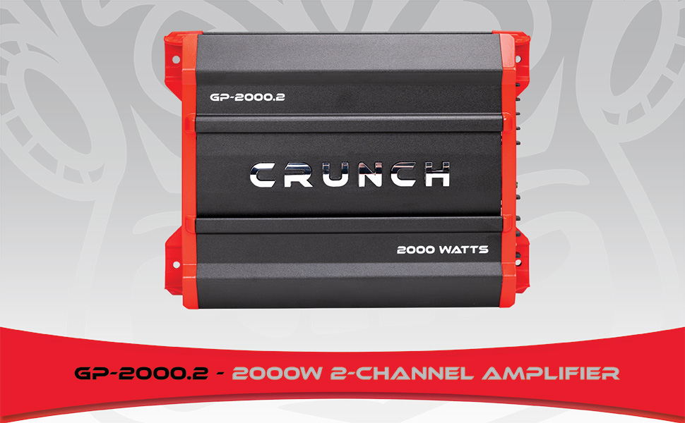 thumbnail video image 2 of Crunch GP-2000.2 Adjustable Vehicle Audio Amplifier, Metal, Black Red, 8.15 lbs, 2 of 6