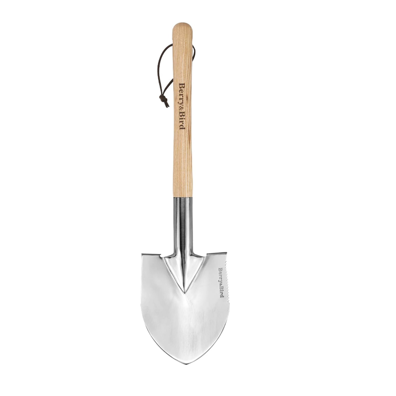 thumbnail video image 2 of Berry&Bird Digging Shovel with Wooden Handle, 2 of 9