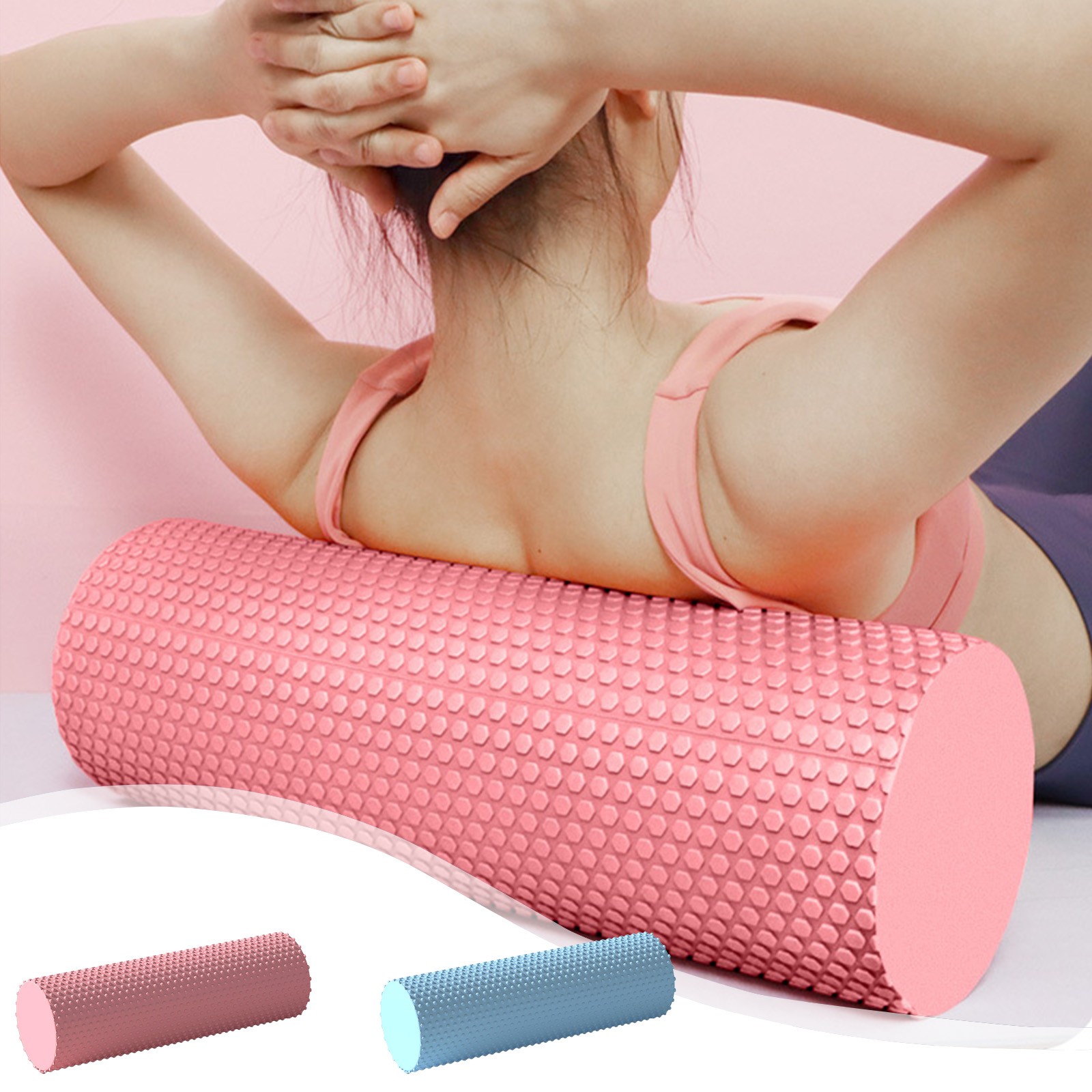 thumbnail video image 2 of Pink Solid EVA Foam Yoga Column, Multi-Purpose Massage Roller, Muscle Relief, Barre Workout Equipment, High-Density Foam Stick, Lightweight & Durable, Gym, Yoga Studio, Post-Workout Recovery, 1pc, 2 of 7