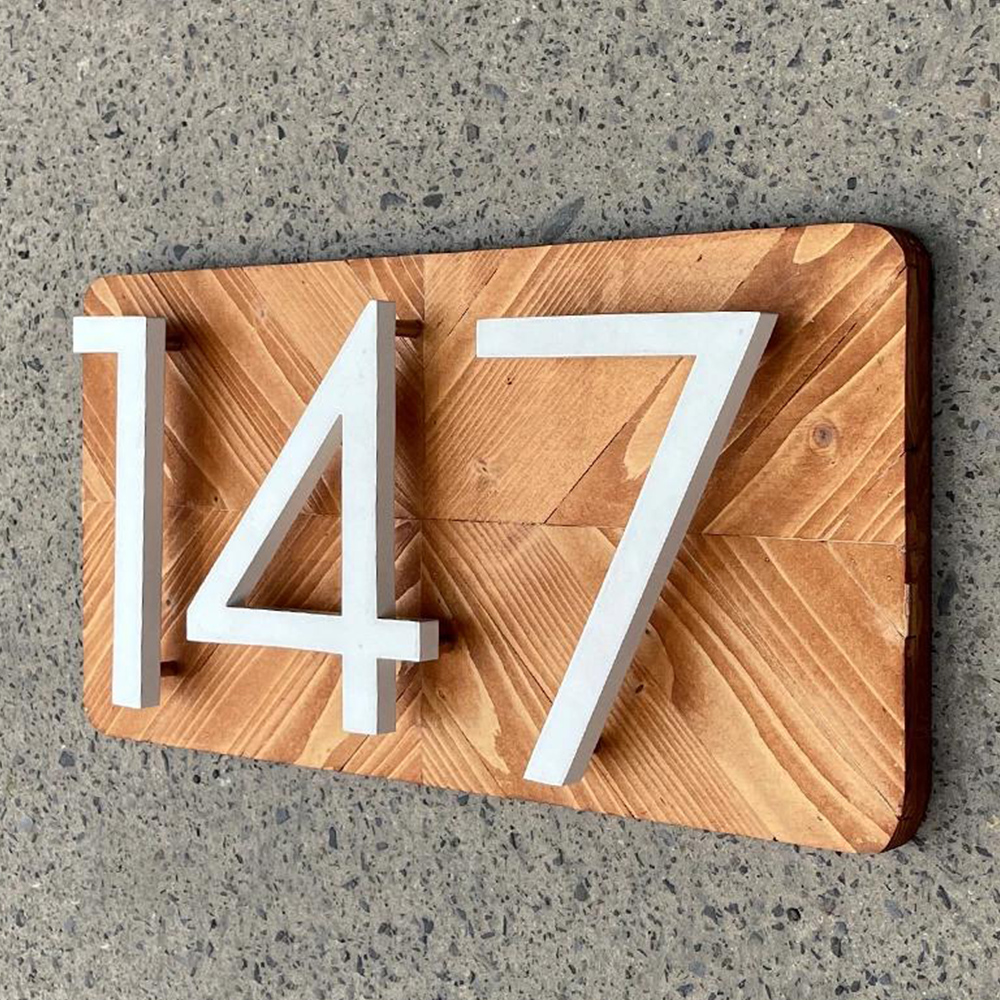thumbnail video image 2 of HASWARE 6 inch (15 cm) Floating House Number Apartment Door Numbers Mailbox Address Sign, Aluminum Alloy (#0, White), 2 of 5