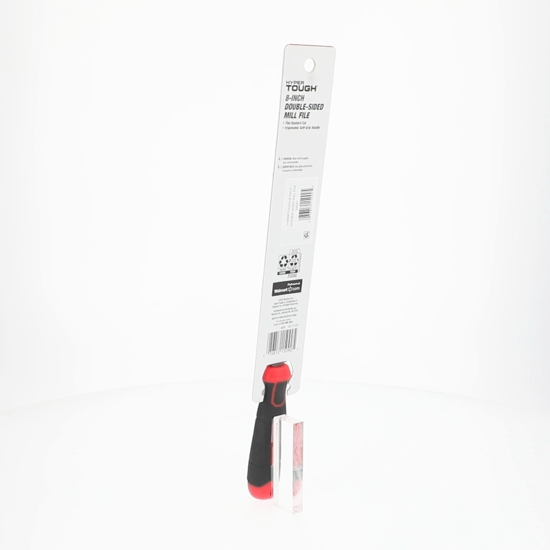 Hyper Tough 8-Inch Steel Mill File with Ergonomic Soft Grip for