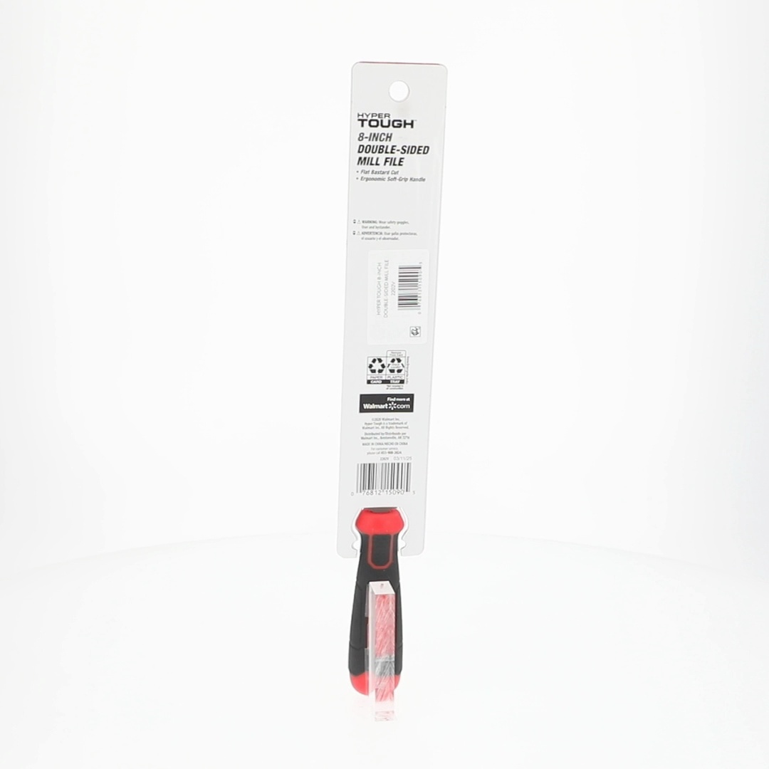 Hyper Tough 8-Inch Steel Mill Bastard File with Ergonomic Soft