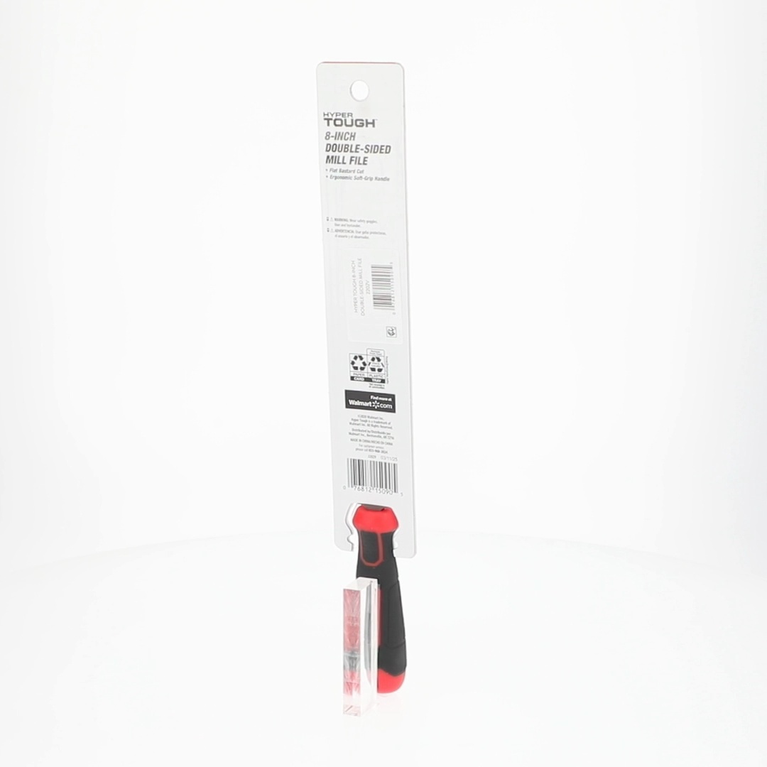 Hyper Tough 8-Inch Steel Mill Bastard File with Ergonomic Soft