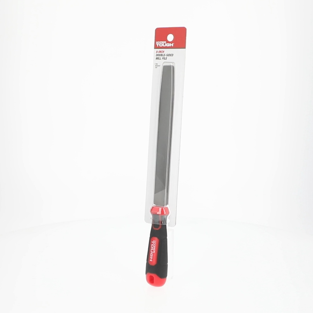 Hyper Tough 8-Inch Steel Mill Bastard File with Ergonomic Soft