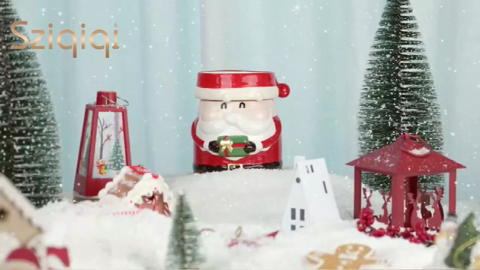 thumbnail video image 2 of Sziqiqi Christmas Wax Melt Warmer Lamp: Ceramic Red Santa Claus Electric Fragrance Burner for Flameless Scented Wax, Cute Winter Home Holiday Decor Gift for Mom Baby Pet Safe Flameless Heating, 2 of 10