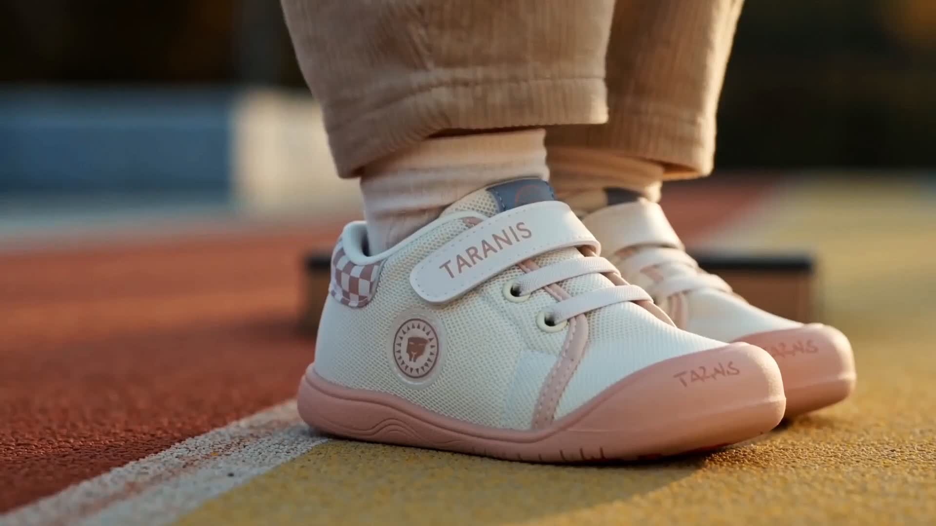 thumbnail video image 2 of TARANIS Toddler Baby Girls Barefoot Sneakers with Wide Toe Box, Lightweight Non-Slip First Walking Shoes, 2 of 9