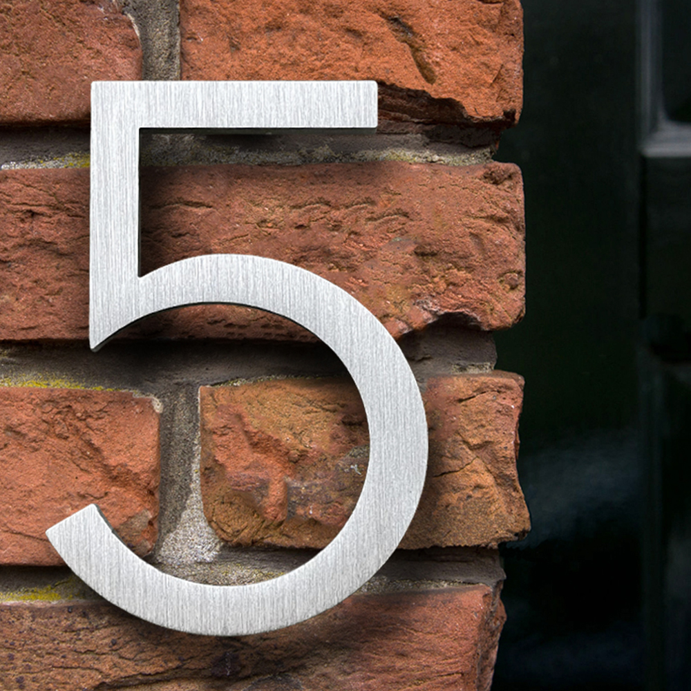 thumbnail video image 2 of HASWARE 6 inch (15 cm) Floating House Number Apartment Door Numbers Mailbox Address Sign, Aluminum Alloy (#3, Silver), 2 of 4