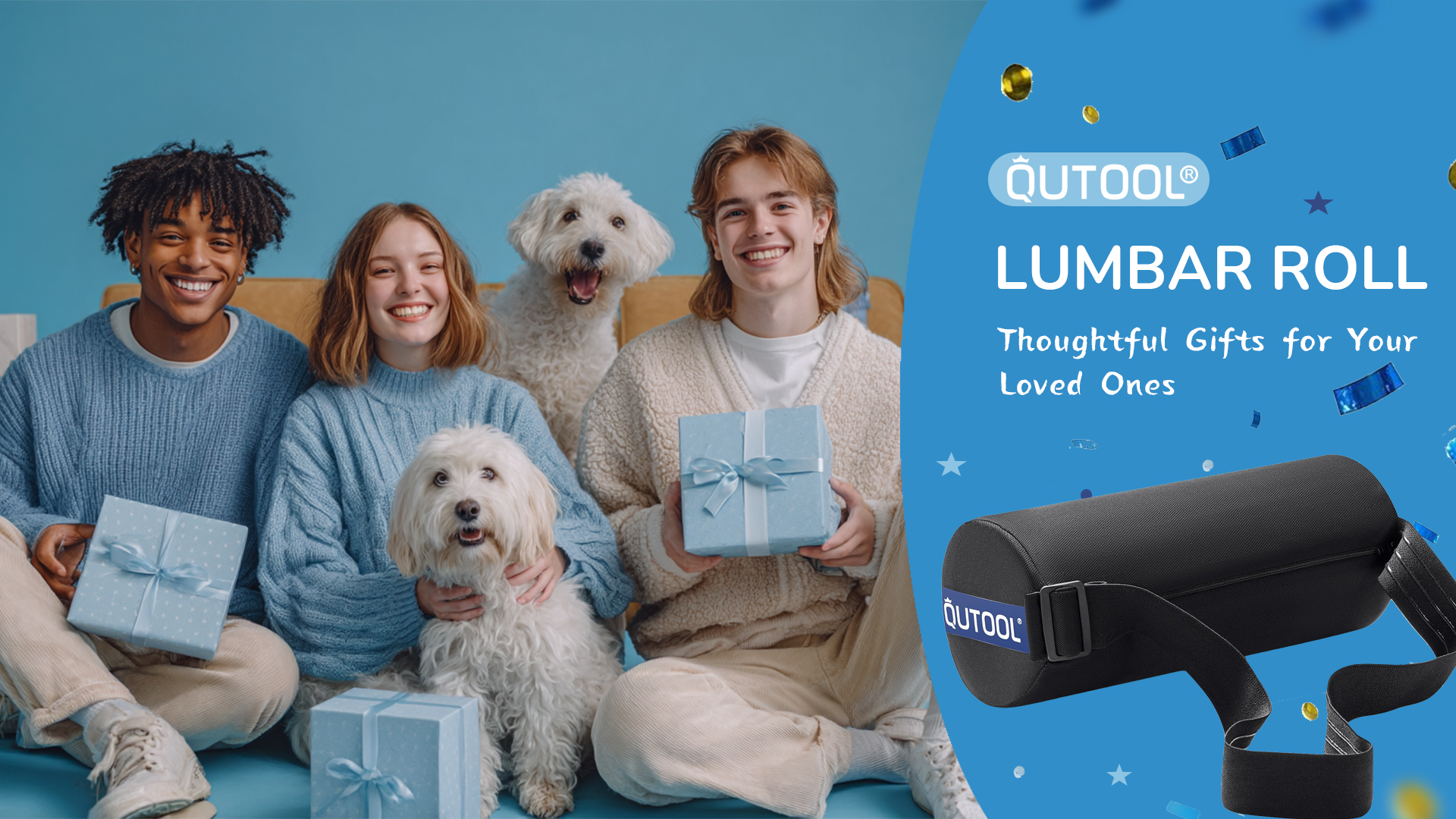 thumbnail video image 2 of Qutool Lumbar Roll Pillow, Memory Foam Ergonomic Backrest, Back Pillow for Office Chair, Desk, Car Seat, Washable Cover, Black, 2 of 9