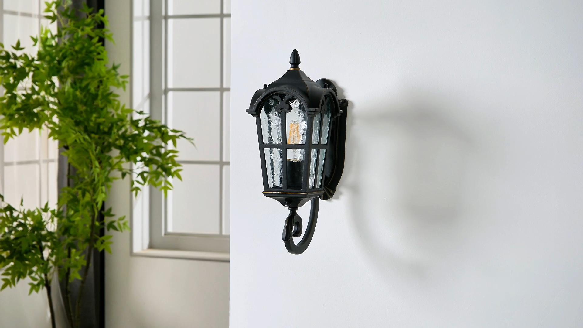 thumbnail video image 2 of VIANIS Outdoor Wall Light, Oil Rubbed Bronze Porch Lights Outdoor, Dusk to Dawn Outside Lantern Fixtures Wall Mount, 100% Aluminum Exterior Lighting Fixtures for House, Garden, Patio, Entryway, 2 of 10