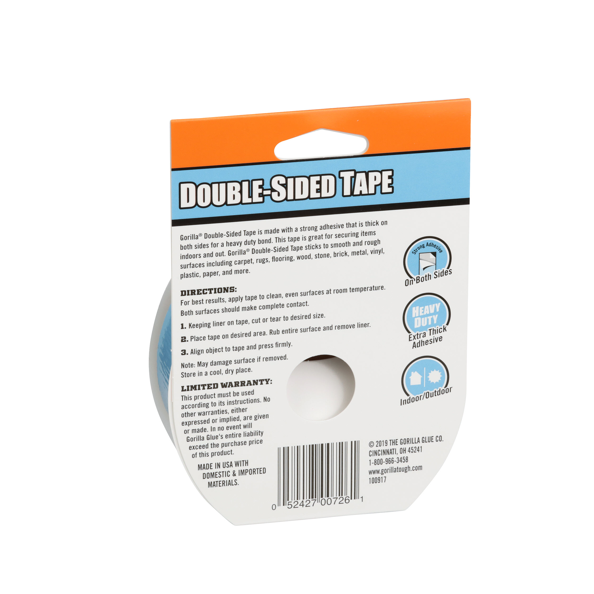 Gorilla Glue Double-Sided Tape, Gray Roll Assembled Product