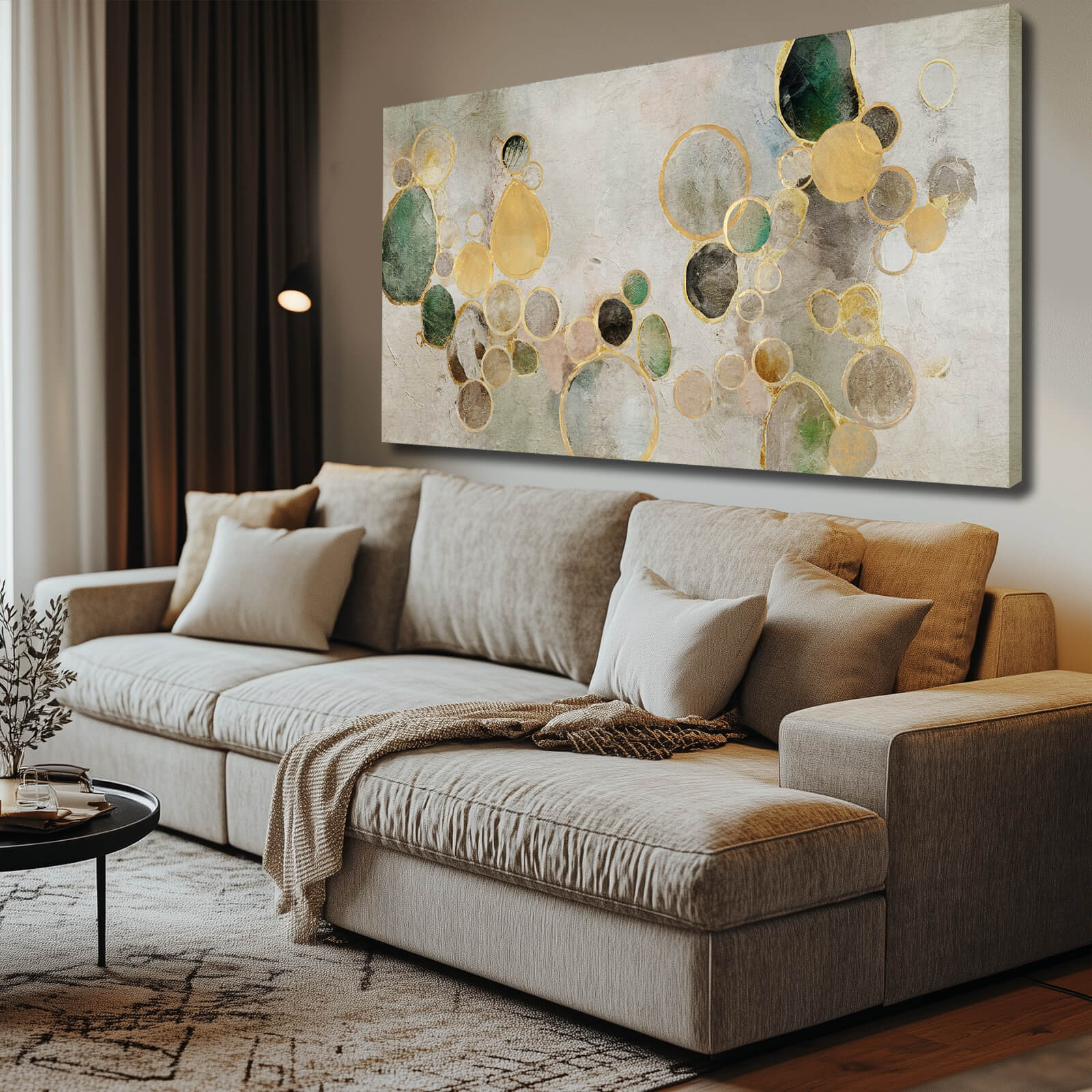 thumbnail video image 2 of Color Bubble Wall Art Posters Geometric Canvas Painting 24"x48" Abstract Wall Decorations Pictures for Kitchen Art for Bedroom, 2 of 8