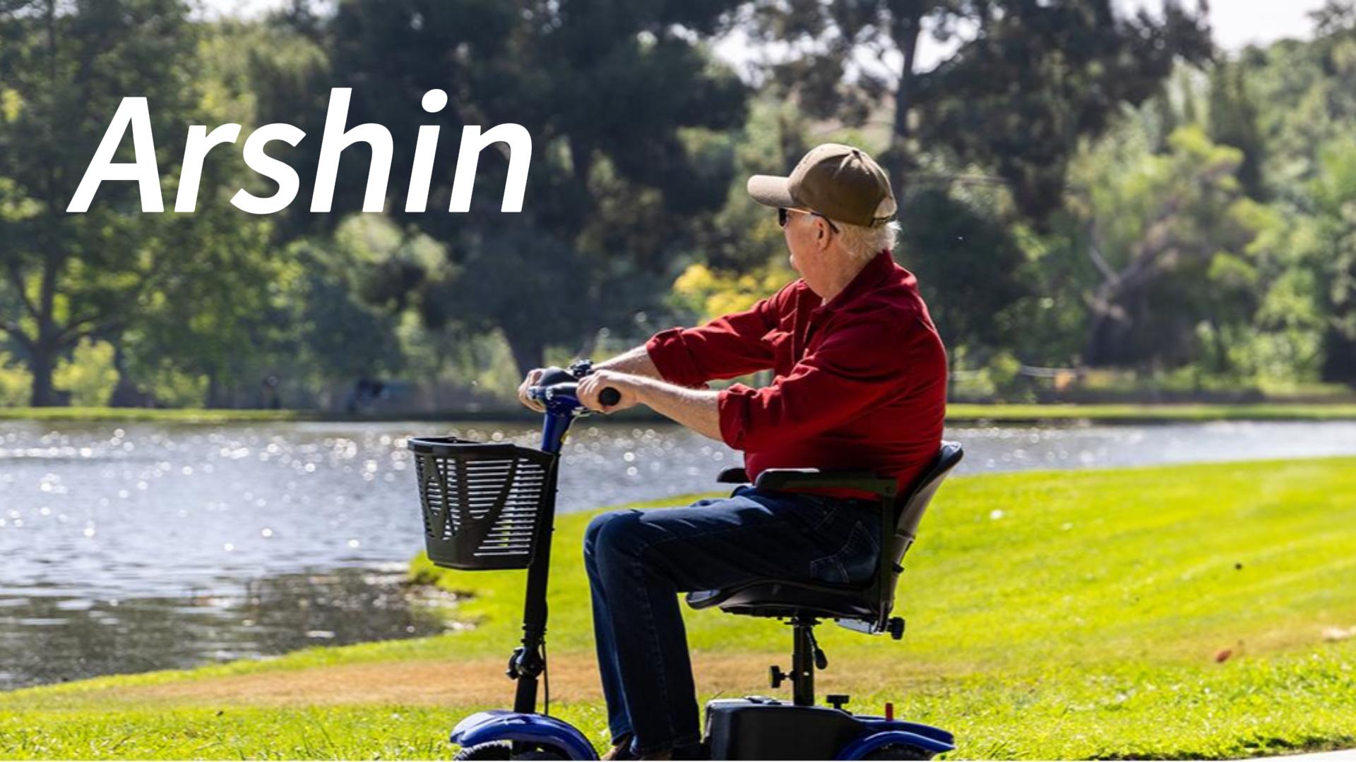 thumbnail video image 2 of Arshin Mobility Scooter,4 Wheel Mobility Scooter for Adults,Senior,Electric Powered Wheelchair Chargeable Device for Travel,Silver, 2 of 17
