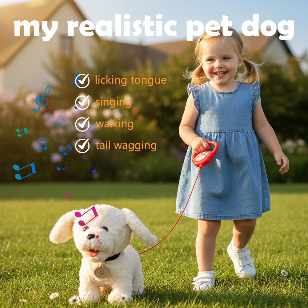 thumbnail video image 2 of Robot Dog for Kids, Interactive Robotic Puppy with Touch Sensor & Voice Recording, Realistic Barking and Walking, Licking Motion Toy with Remote Control Leash, Gift for Boys & Girls, 2 of 12