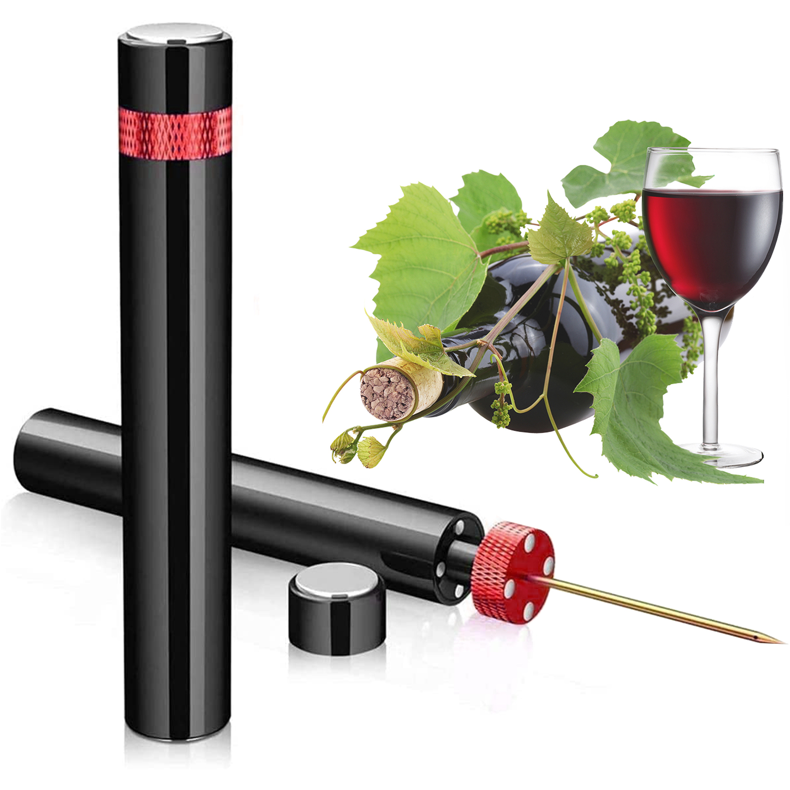 thumbnail video image 2 of Wine Opener | Travel Portable Pocket Air Pressure Pump Wine Bottle Opener | Assemblable Design Corkscrew 7S Quick Bottle Opening | for Home, Restaurant, Party,Wine Lovers, 2 of 7