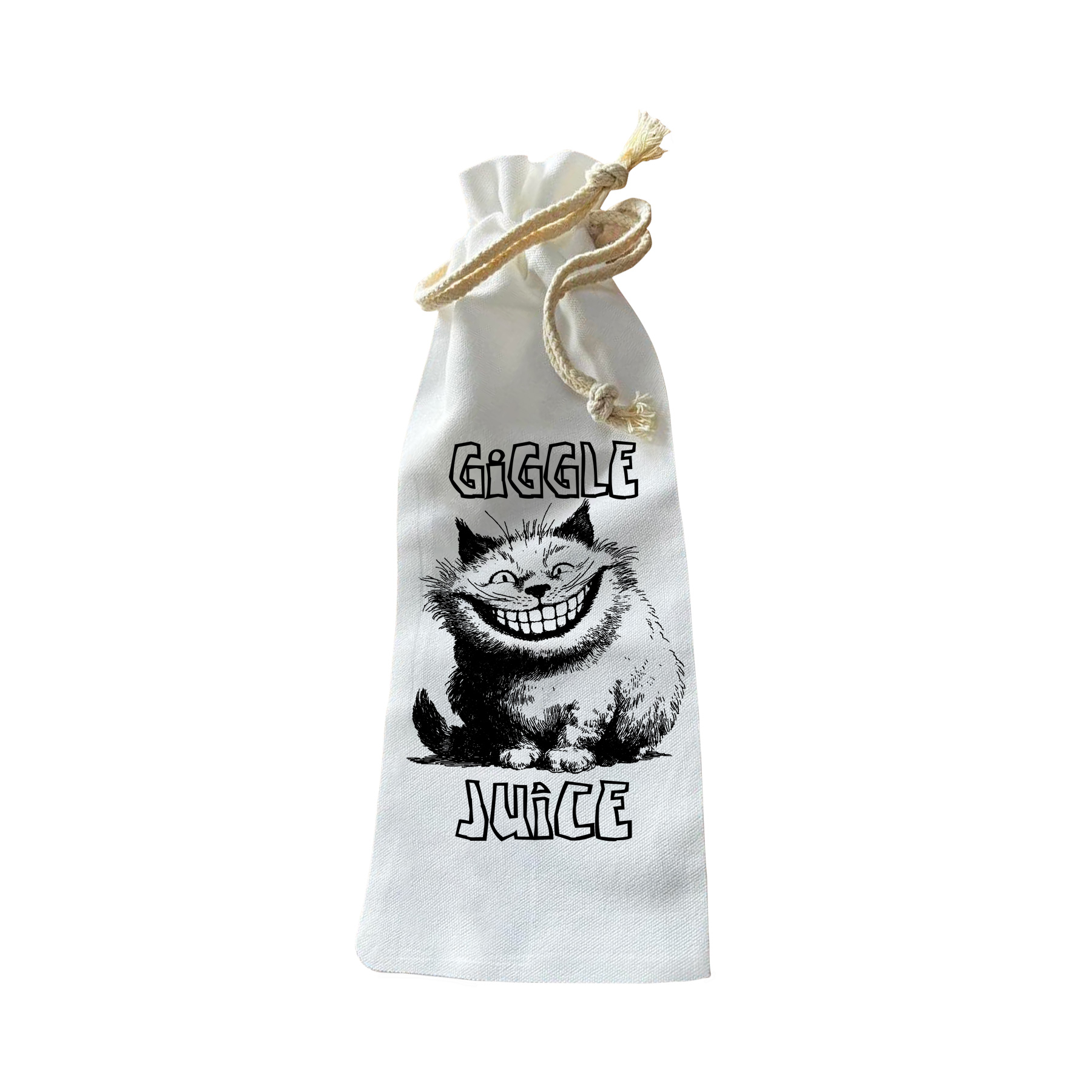 thumbnail video image 2 of Jolitee “Giggle Juice” Bottle Gift Bag – Reusable Drawstring Canvas Bag with Cheerful Phrase – Joyful Gift for Birthdays, Bridesmaids, or Just Because, 2 of 6