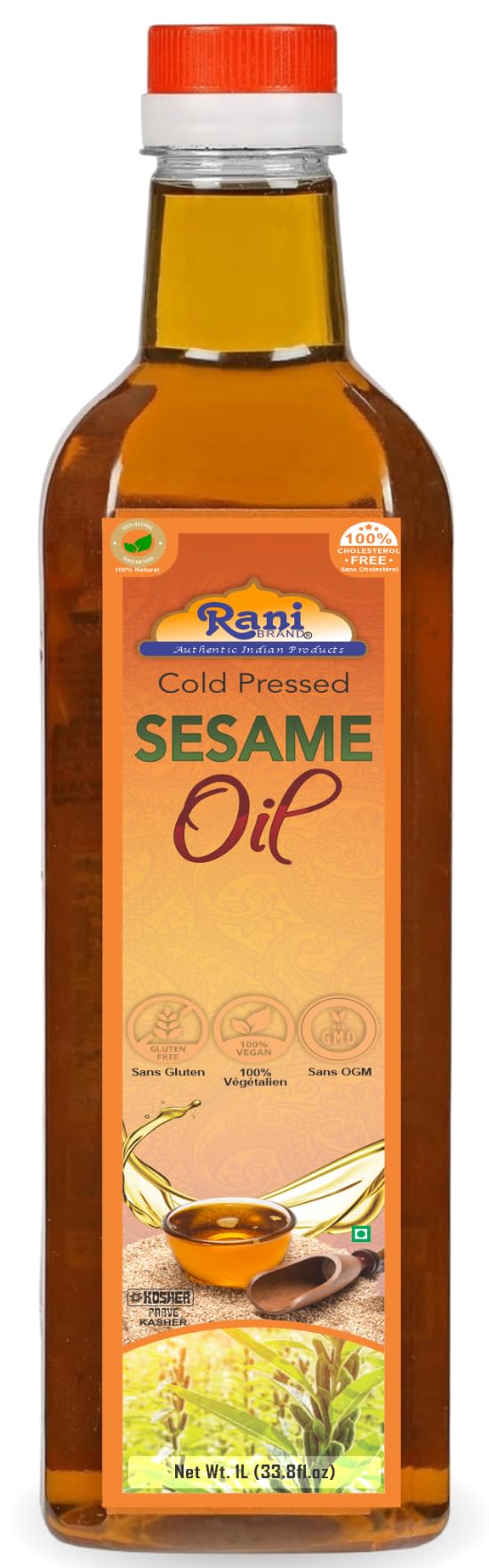 thumbnail video image 2 of Rani Sesame Oil 33.8 Ounce (1 Liter) Cold Pressed | 100% Natural | NON-GMO | Kosher | Vegan | Gluten Free, 2 of 11