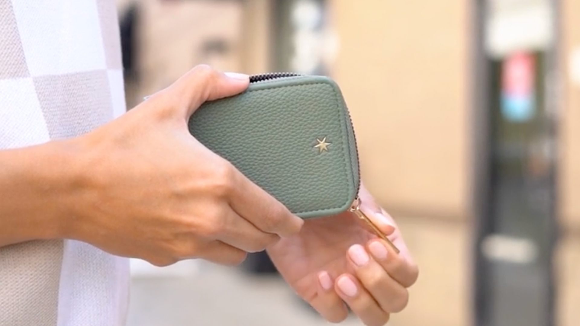 thumbnail video image 2 of KEDZIE Essentials Only Pocket Wallet Textured Vegan Leather Card & Cash Organizer - Bone, 2 of 6