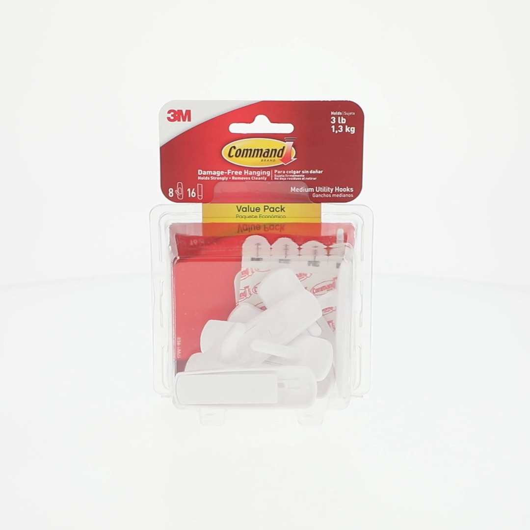 3M Command General Purpose Utility Strips – Damage-Free Replacement Hooks, Strong Adhesive, Original Packaging-816127