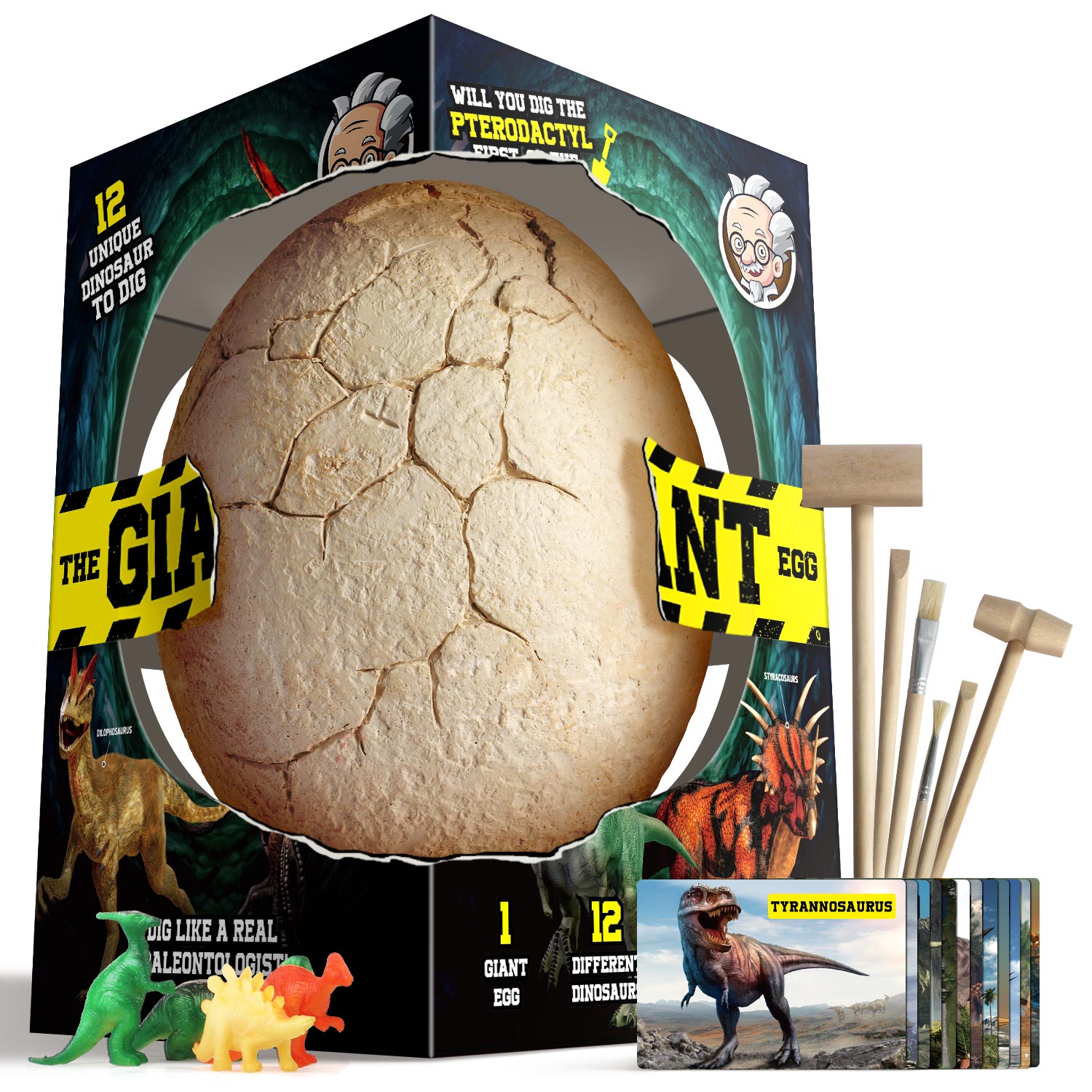 thumbnail video image 2 of Piano Potato Jumbo Dinosaur Egg Dig Kit, 12 Unique Dinosaurs Toys, Dino Eggs Excavation Set for Kid, STEM Science Birthday Gift for Age 6+ Boys and Girls, 2 of 10