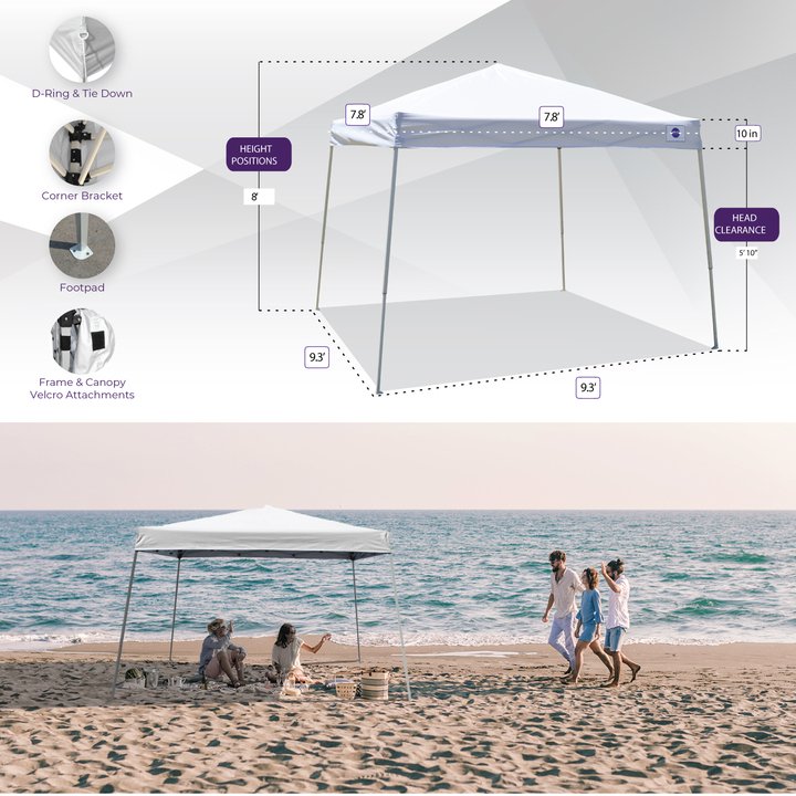Impact Canopy 10 x 10 Pop Up Canopy Tent, Instant Slant Leg