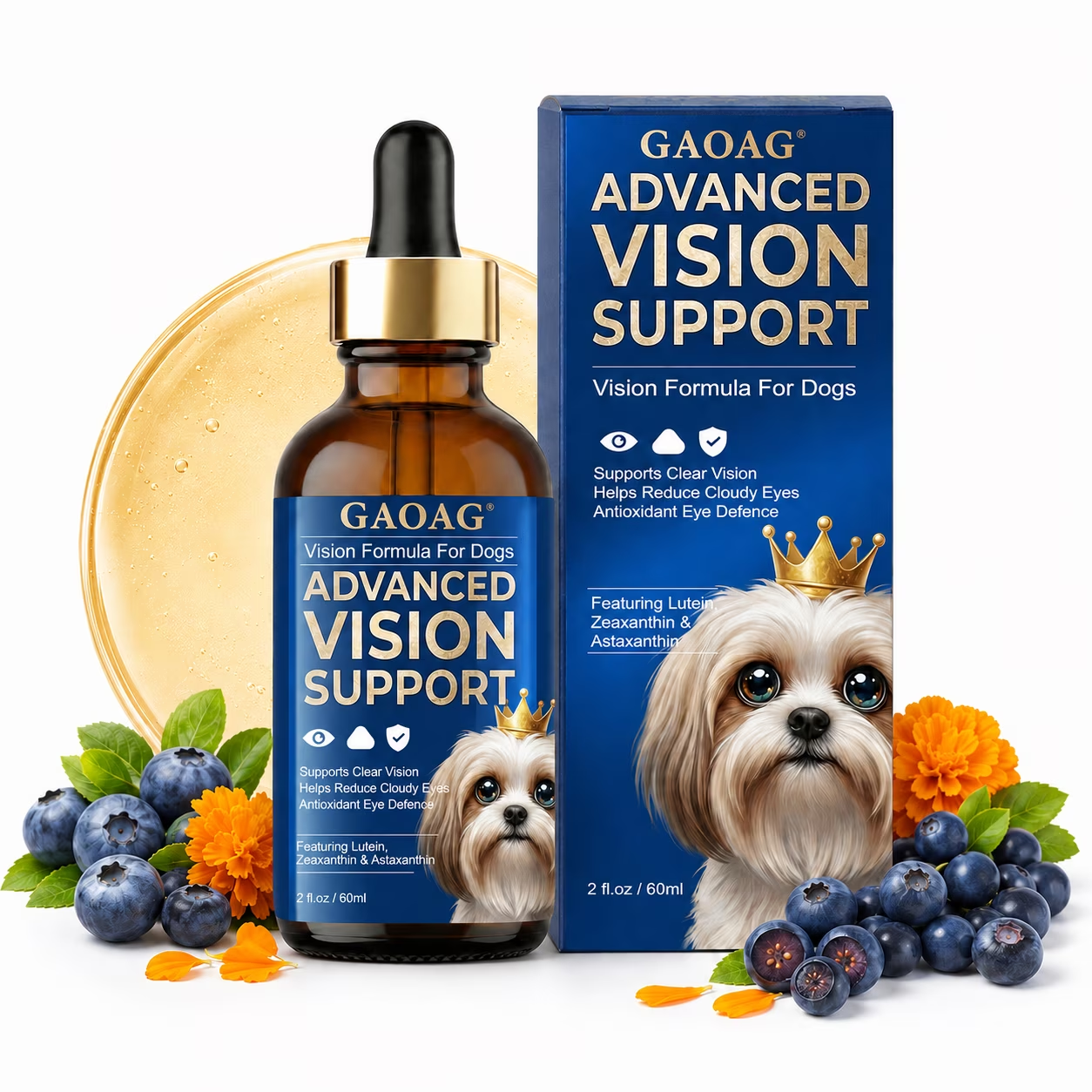 thumbnail video image 2 of Advanced Vision Support Drops for Senior Dogs, Natural Formula Support,60ml, 2 of 9