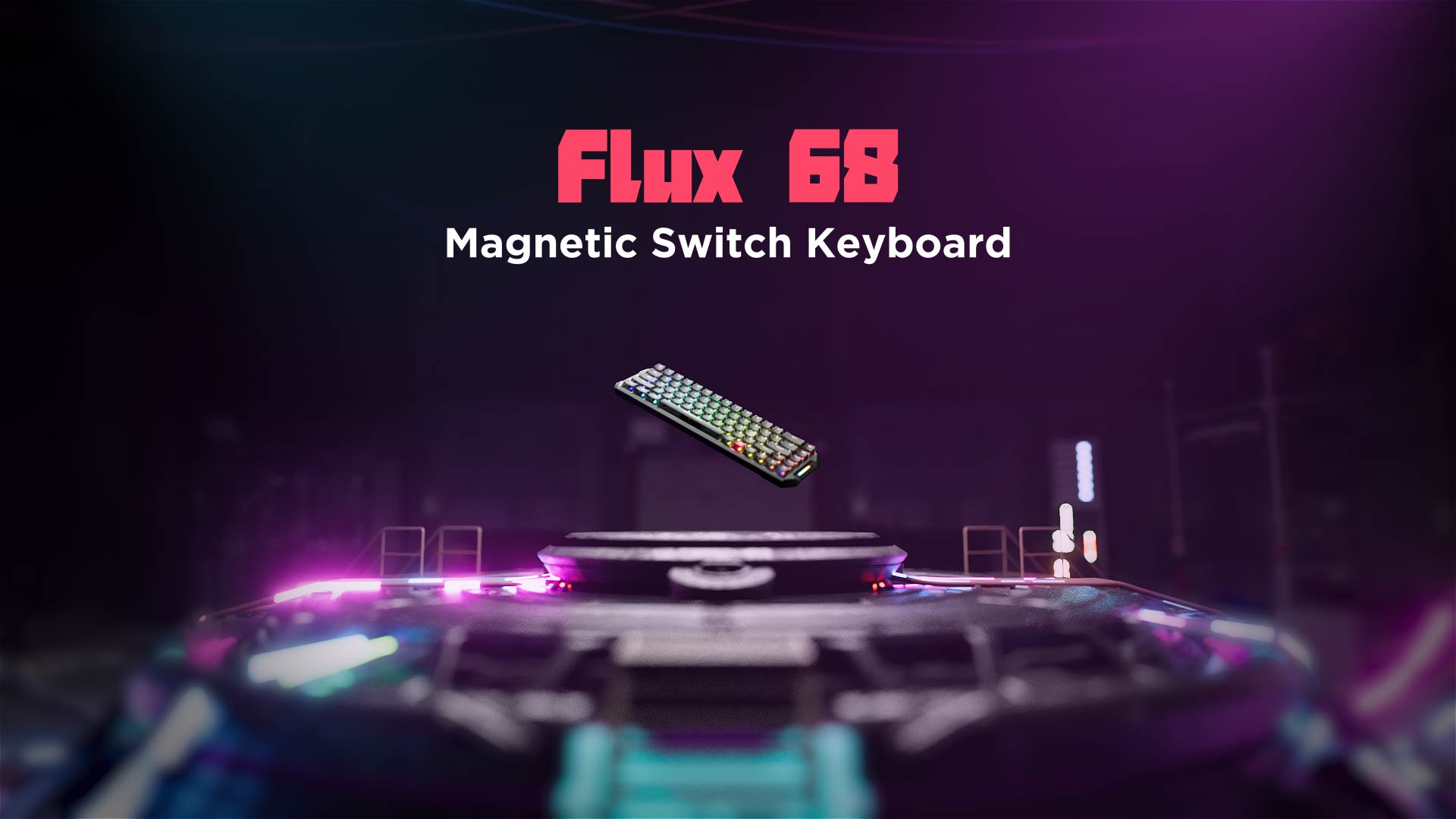 thumbnail video image 2 of DarkBeacon Gaming Keyboard, 68 Keys Mechanical Keyboard with Hall Effect Magnetic Switch, RGB Backlit, 65 percent Wired Keyboard for PC Gamer, 2 of 15