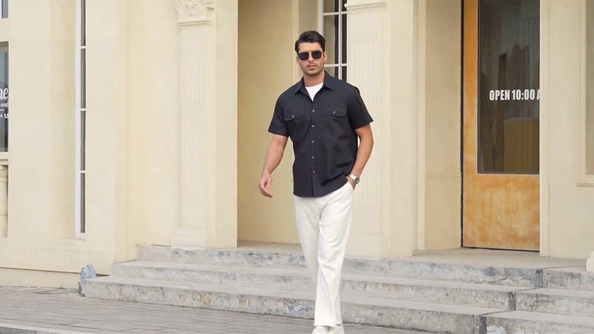 thumbnail video image 2 of Button Down Shirts for Mens Work Casual Relaxed Fit Summer Shirt Short Sleeve Tops with Two Pockets, 2 of 9