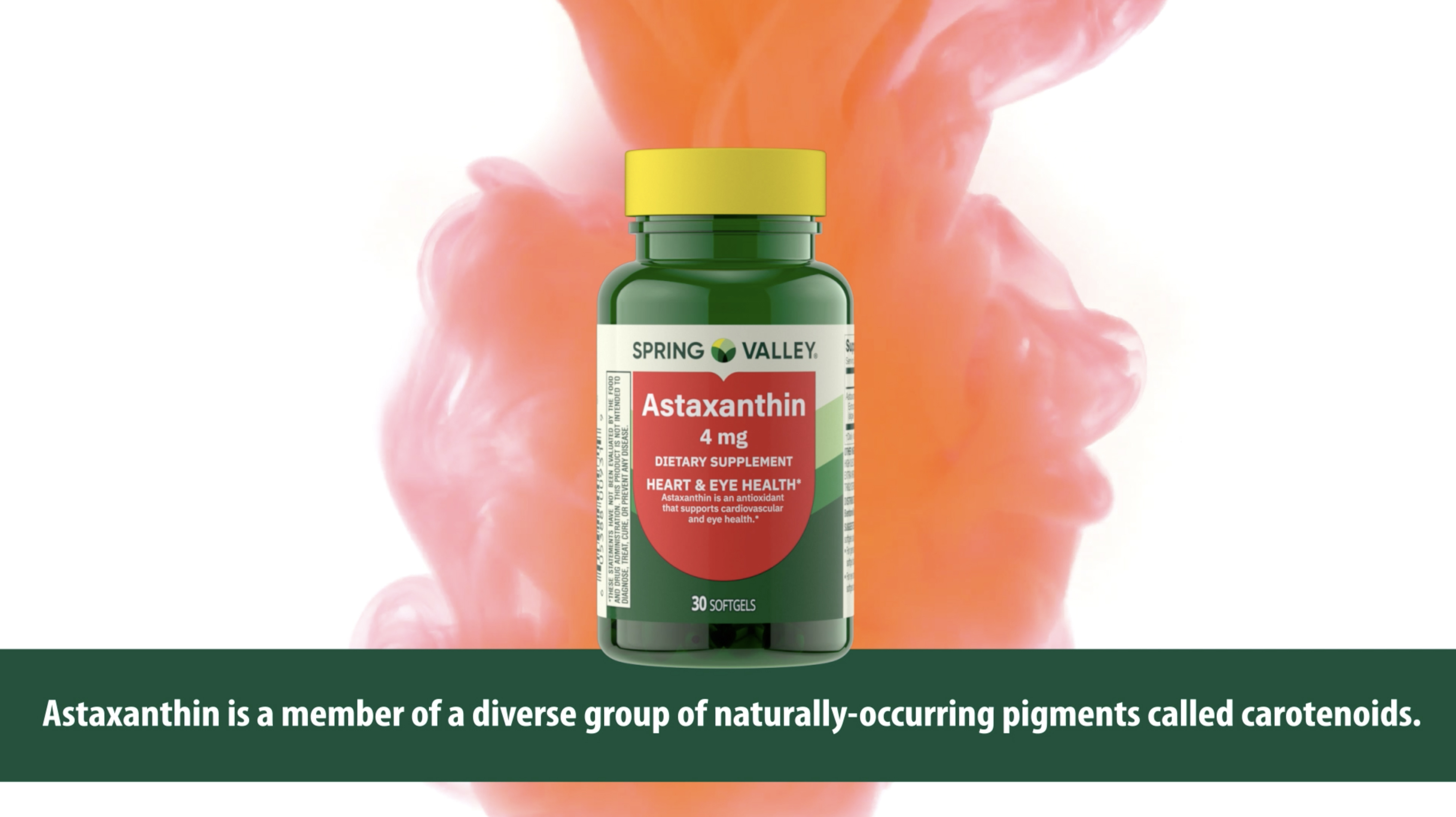 thumbnail video image 3 of Spring Valley Astaxanthin Dietary Supplement Softgels for Heart and Eye Health, 4 mg, 30 Count, 3 of 14