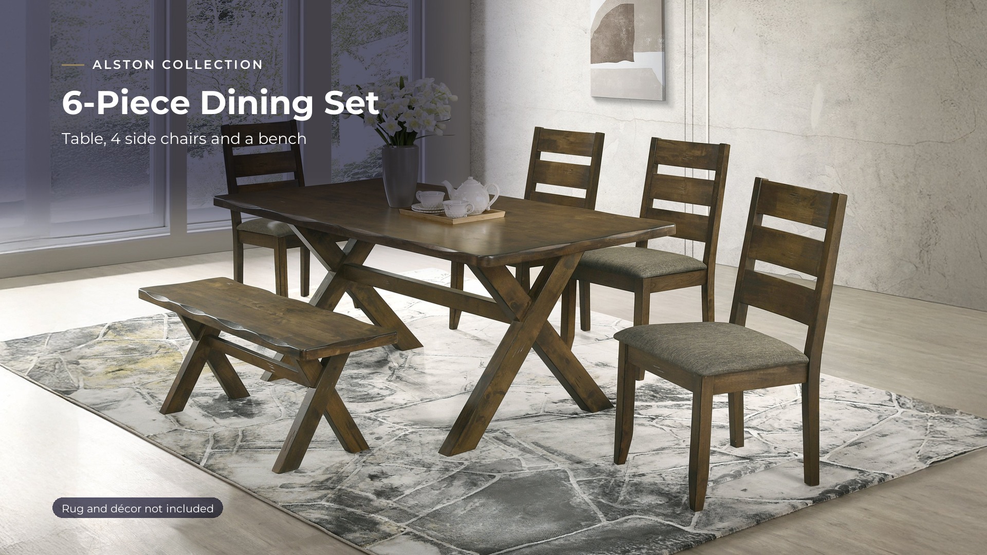 thumbnail video image 2 of Coaster Alston 6-Piece Rectangular Dining Table Set, Knotty Nutmeg, 2 of 16