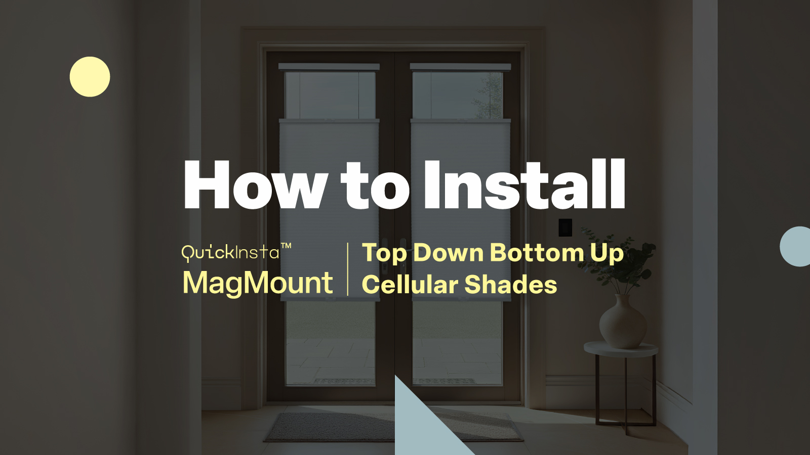 thumbnail video image 2 of Regal Estate No Tools No Drill Cordless 1" Magnet Top Down Bottom Up Cellular Shades for Metal Steel Doors, QuickInsta MagMount Shades, 25"W x 72"H, White, 2 of 9