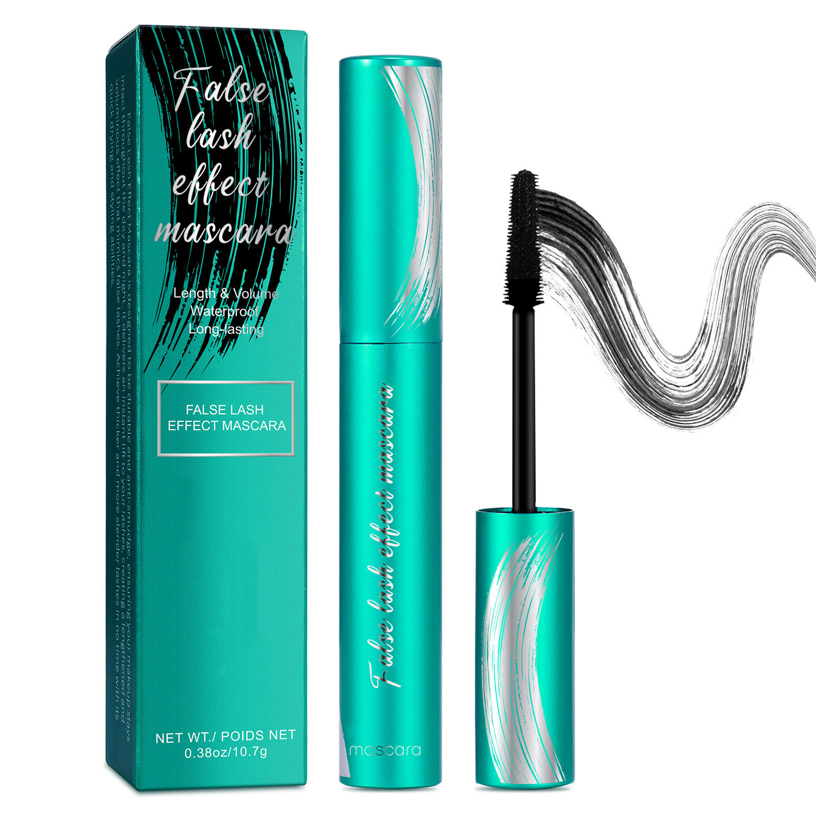 thumbnail video image 2 of Waterproof Mascara Volumizing Lengthening Curling Lash Mascara, Long Lasting Smudge-Proof, Black, 0.38oz, 2 of 10